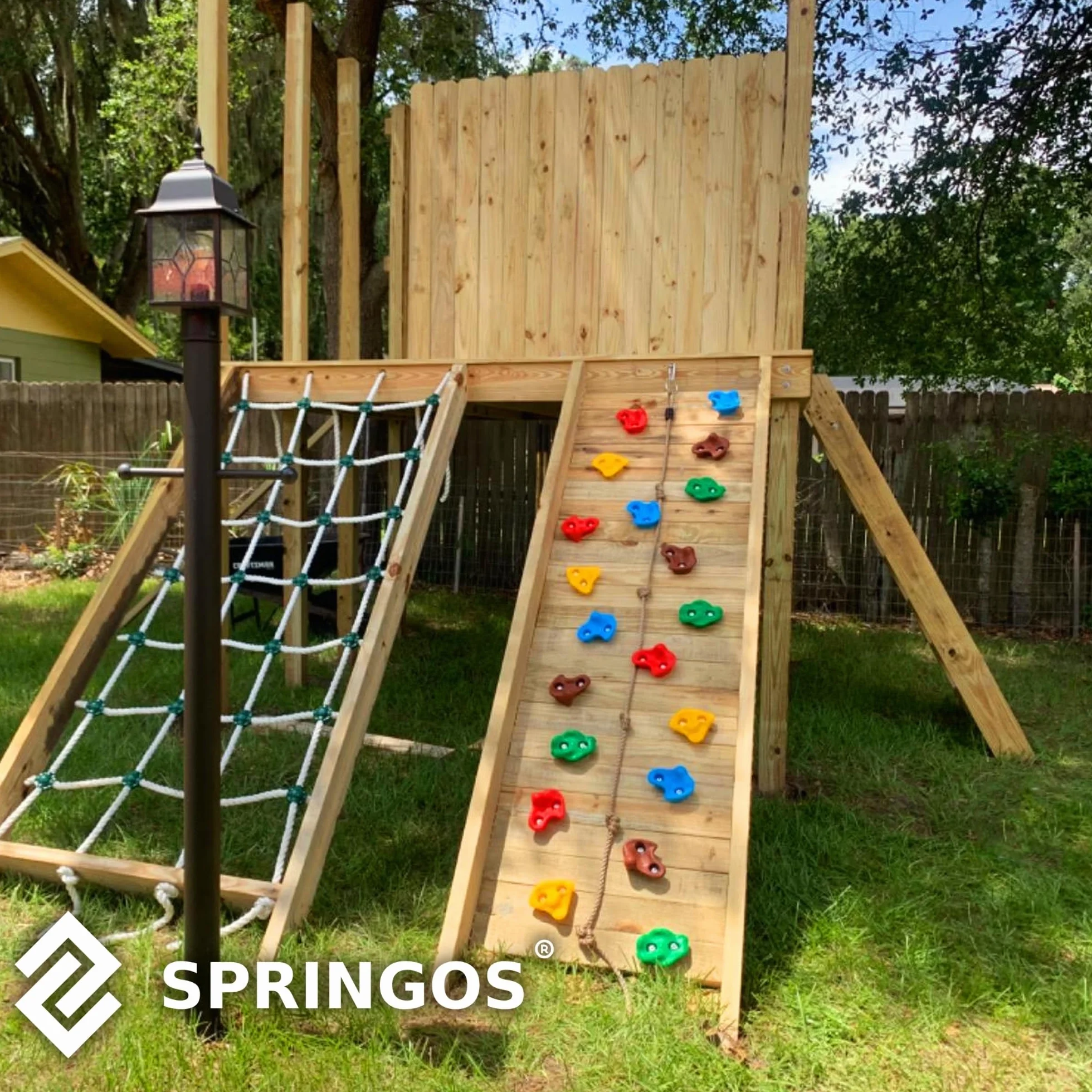 SPRINGOS Lot 10 Prises d'escalade Enfant avec Fixation – Plastique Multicolore, Surface Rugueuse, Vis Incluses – Mur Escalade Maison Chambre Jardin Dès 3 Ans