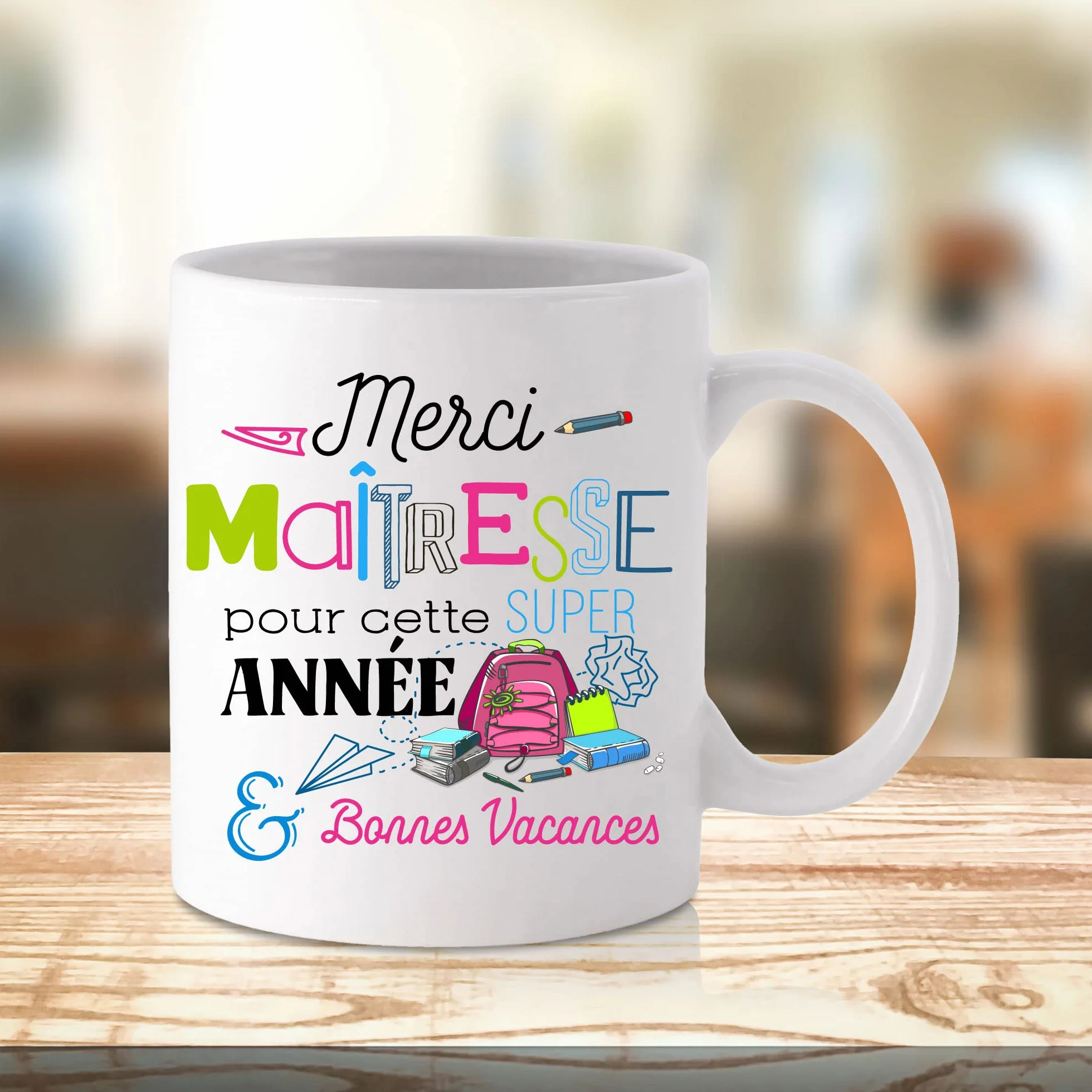Mug Cadeau Fin d'Année Scolaire Maîtresse 11oz 320ML