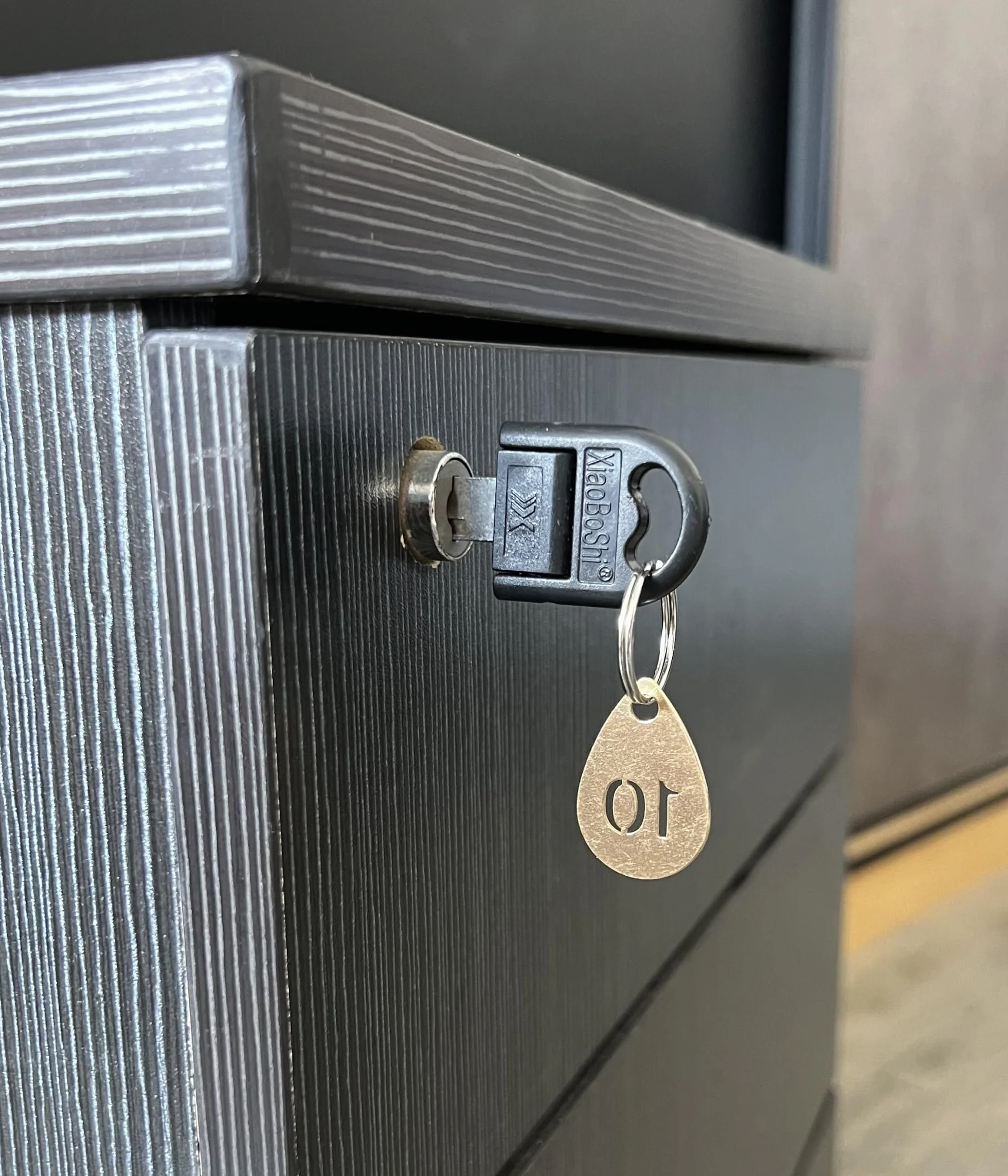 Porte-clés en laiton en forme de gouttelette avec anneau, numéro creux - Porte-clés numéroté - 1 à 20