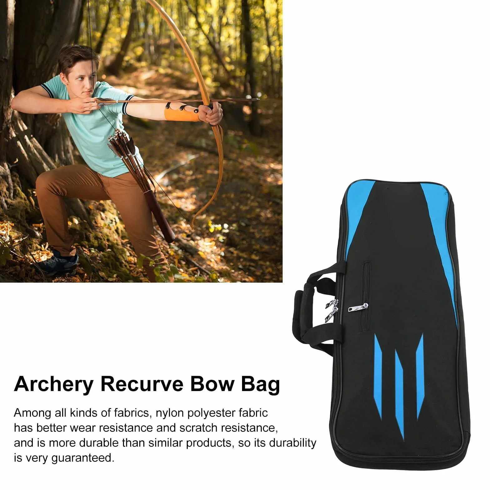 SOONHUA Étui à archets - Sac à arc à poulies - Pour tir à l'arc - Multi-poches - Sac de rangement pour arc recourbé - Accessoires de chasse