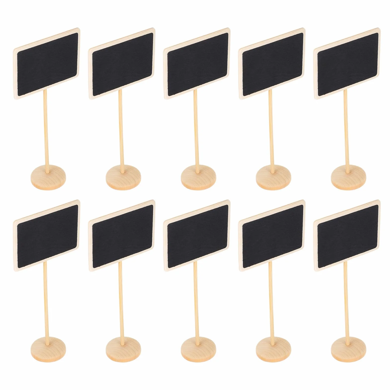 UKCOCO Lot de 10 Mini Tableaux Noirs en Bois Bouleau, Ardoise Effaçable pour Messages, Décoration Maison