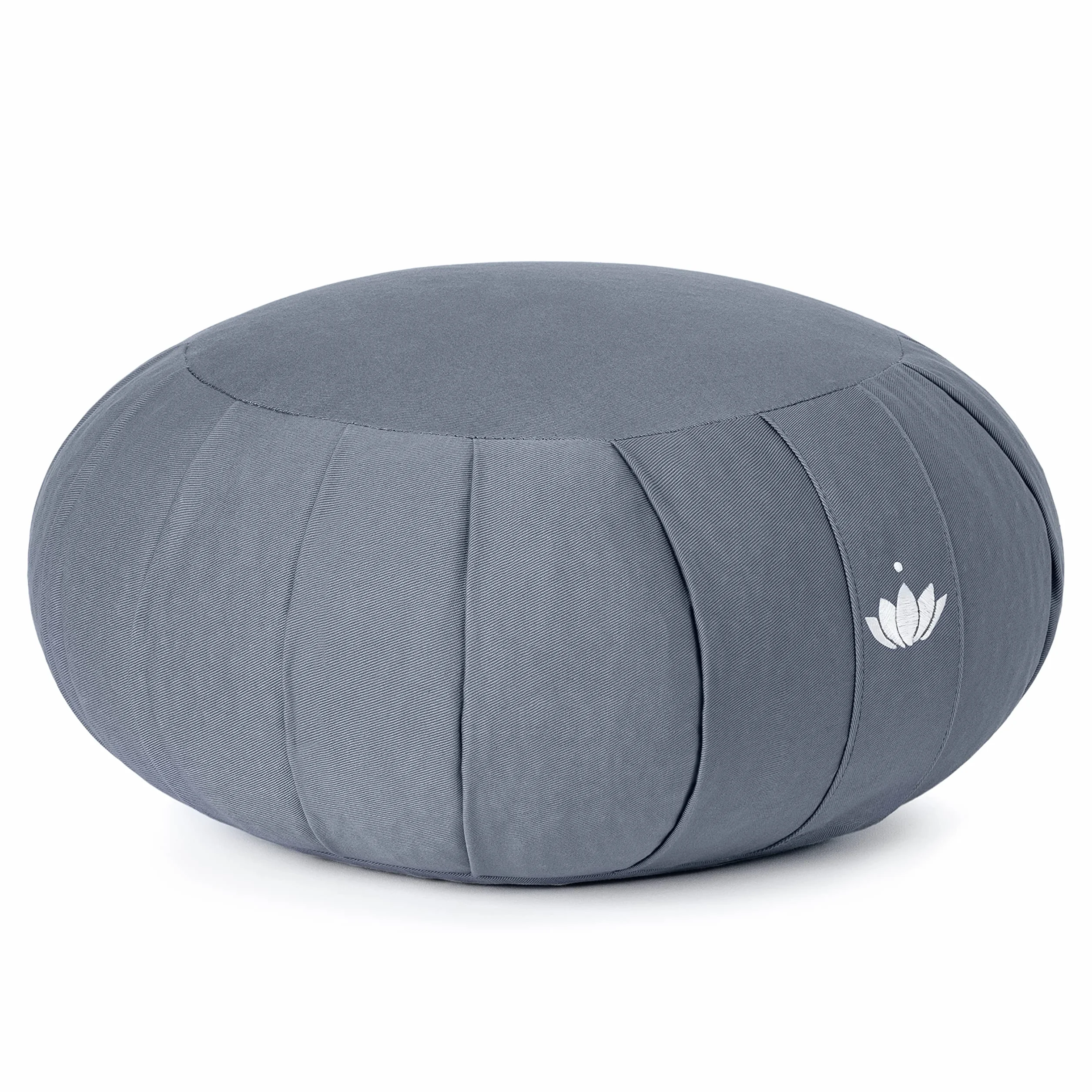 LOTUSCRAFTS Zafu coussin de méditation, hauteur d'assise 15 cm, modèle Zen rond, coussin de yoga, yoga bolster, housse en coton lavable, rembourrage d'épeautre, Certifié GOTS