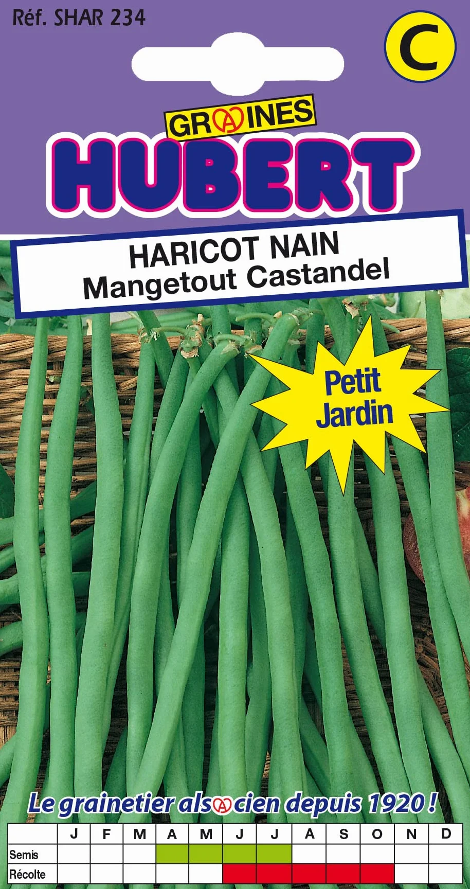Haricot nain Mangetout Castandel - 50 Graines Petit Jardin