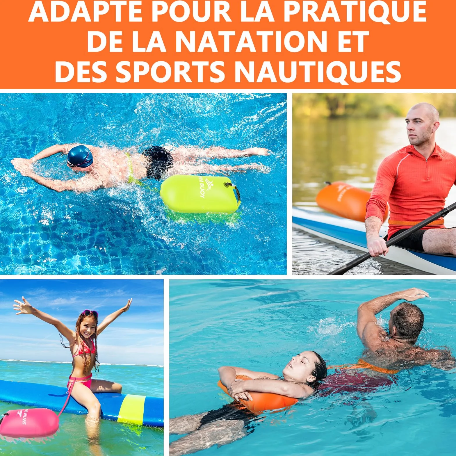 Aragallant Bouée de Natatio 28 L, Flotteur Natation Extérieur, Flotteur de Sécurité et Sac Étanche, Nageurs Sports en Eau Libre