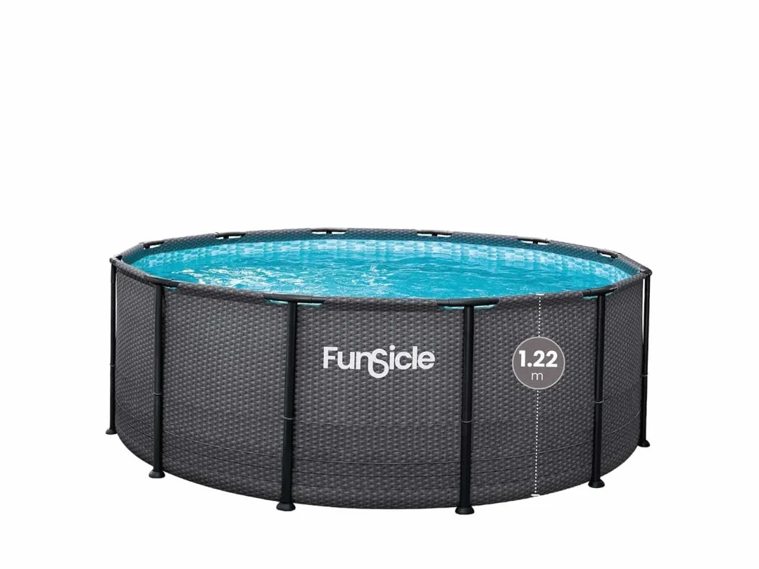 FUNSICLE Piscine Tubulaire Ronde Noire Ø3,66m x h1,22m