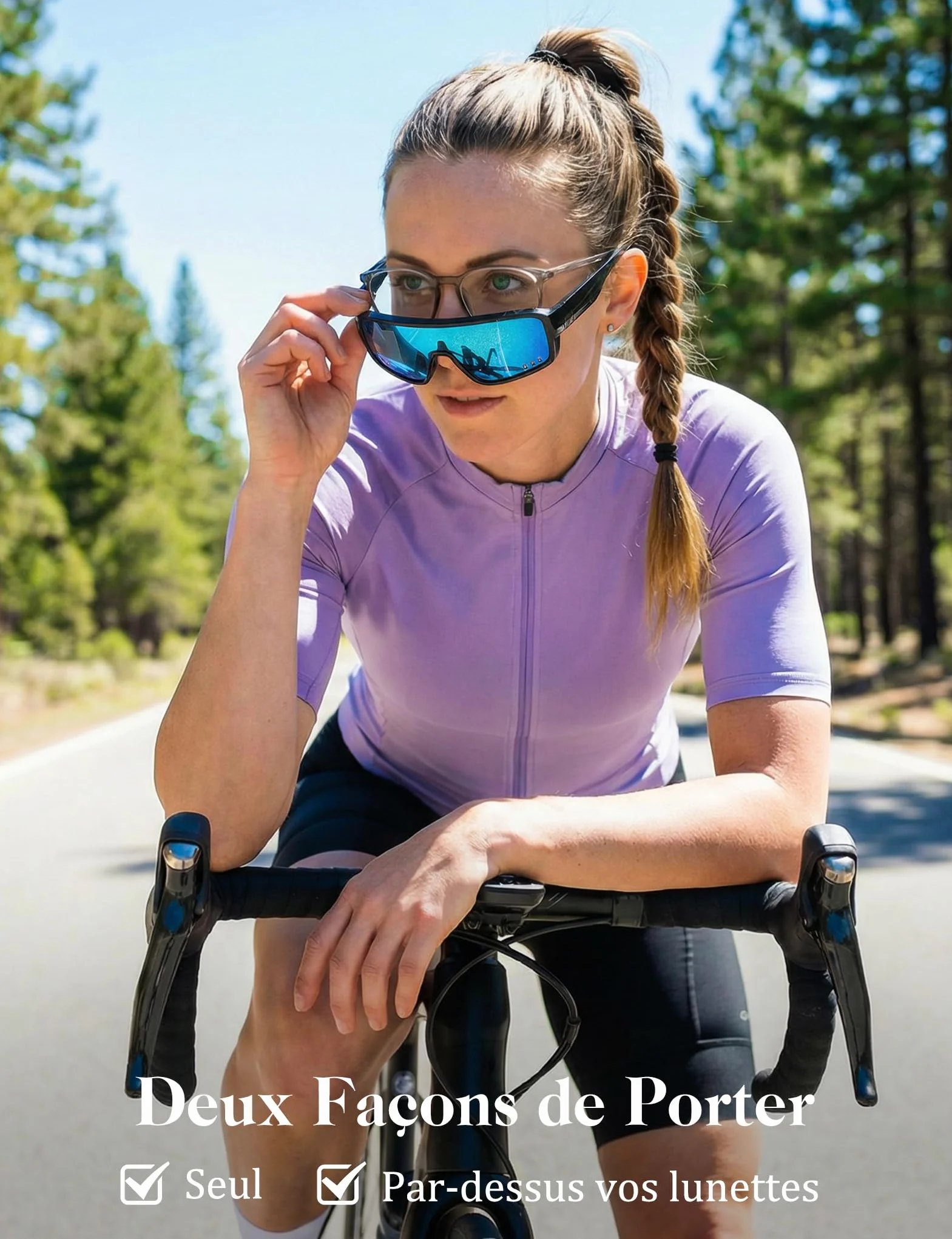 MELLIEX Lunettes de Soleil Polarisées Sport, Lunettes de Cyclisme Ultra-Légères TR90 Protection UV400, Surlunette de Soleil Homme Femme pour Vélo VTT Pêche Course et Sports de Plein Air