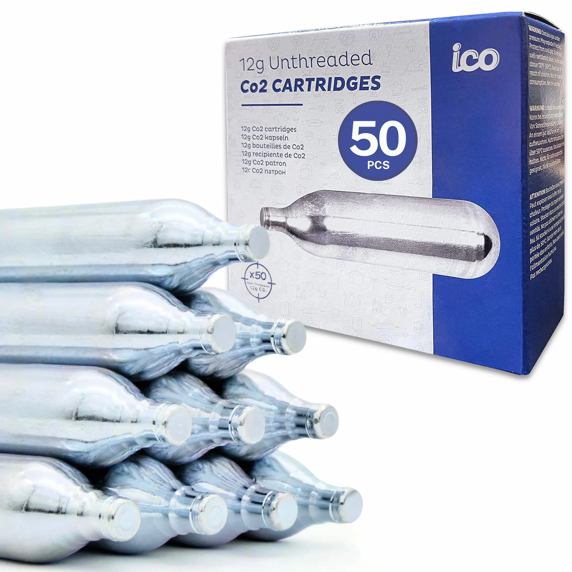 Lot de 50 Cartouche CO2 12g Non Filetées pour Airsoft Paintball
