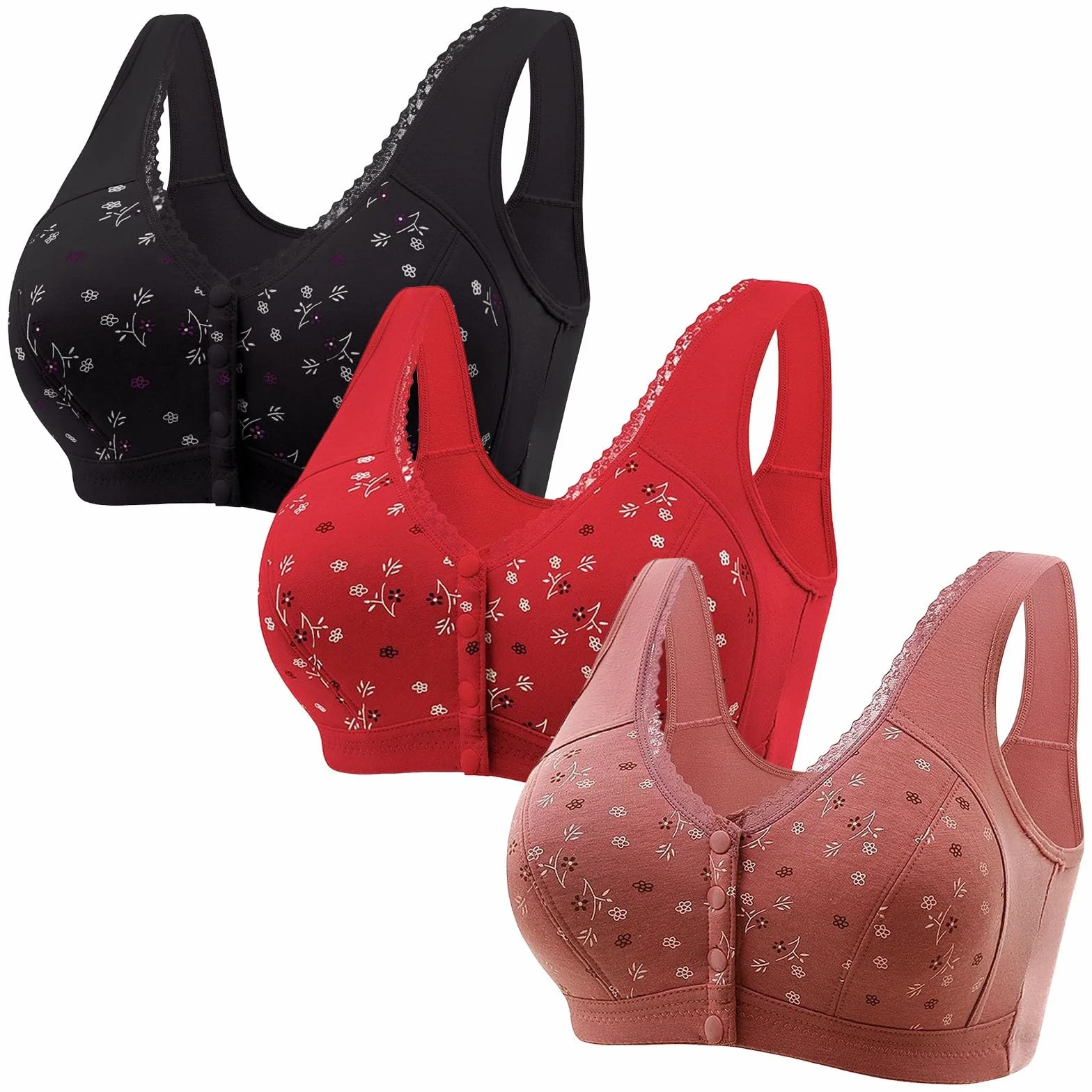 Women Sexy Lace Front Shaping Cup Adjustable Shoulder Strap Large Size Bra Leggings Gainant Taille Haute