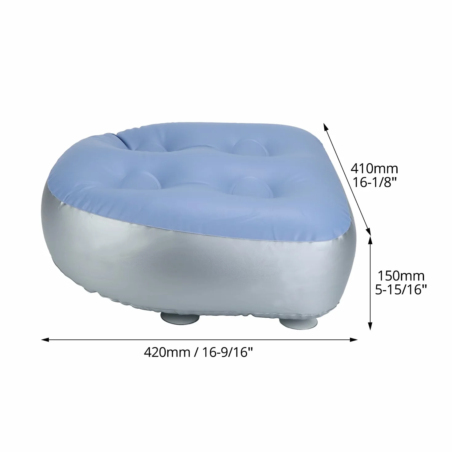 QWORK 2 Pièces Coussin de Siège Gonflable Spa Baignoire avec 4 Ventouses
