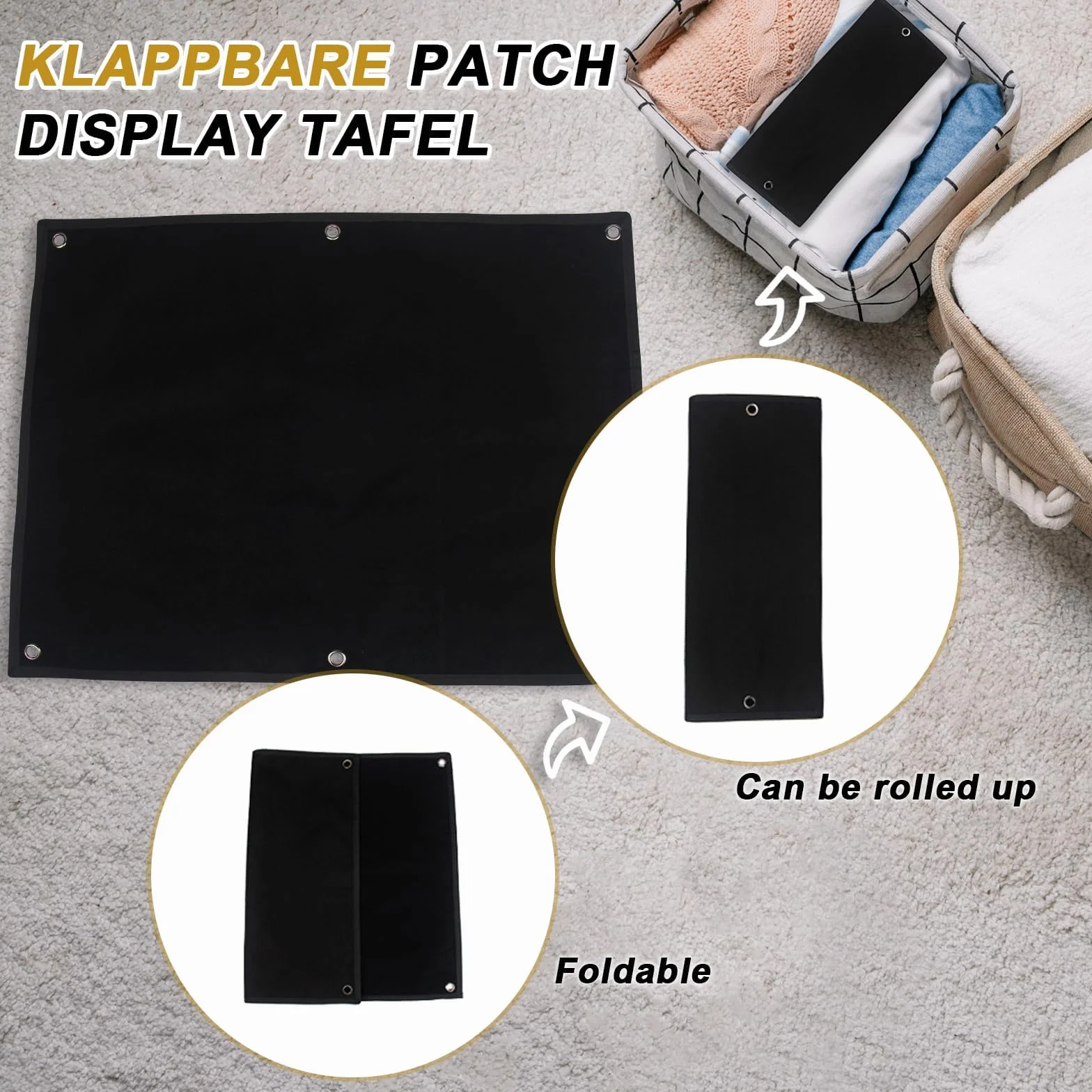 Tableau pour Ecusson Panneau de Brassage Tactique 60 x 45cm Support Patches Pliable avec 6 Crochets