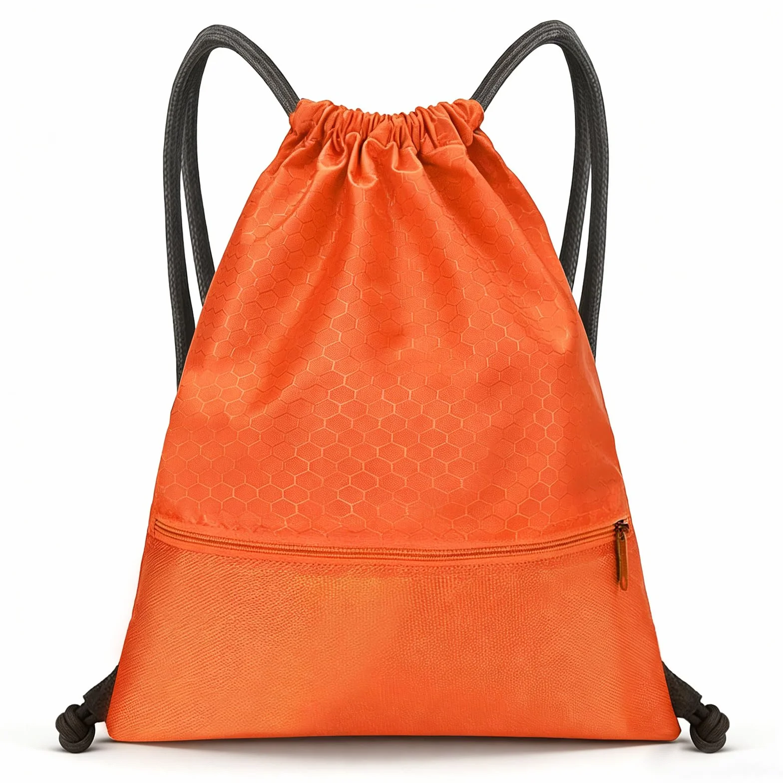 Sac à Cordon de Sport Étanche Pliable Orange pour Voyage Gym Plage