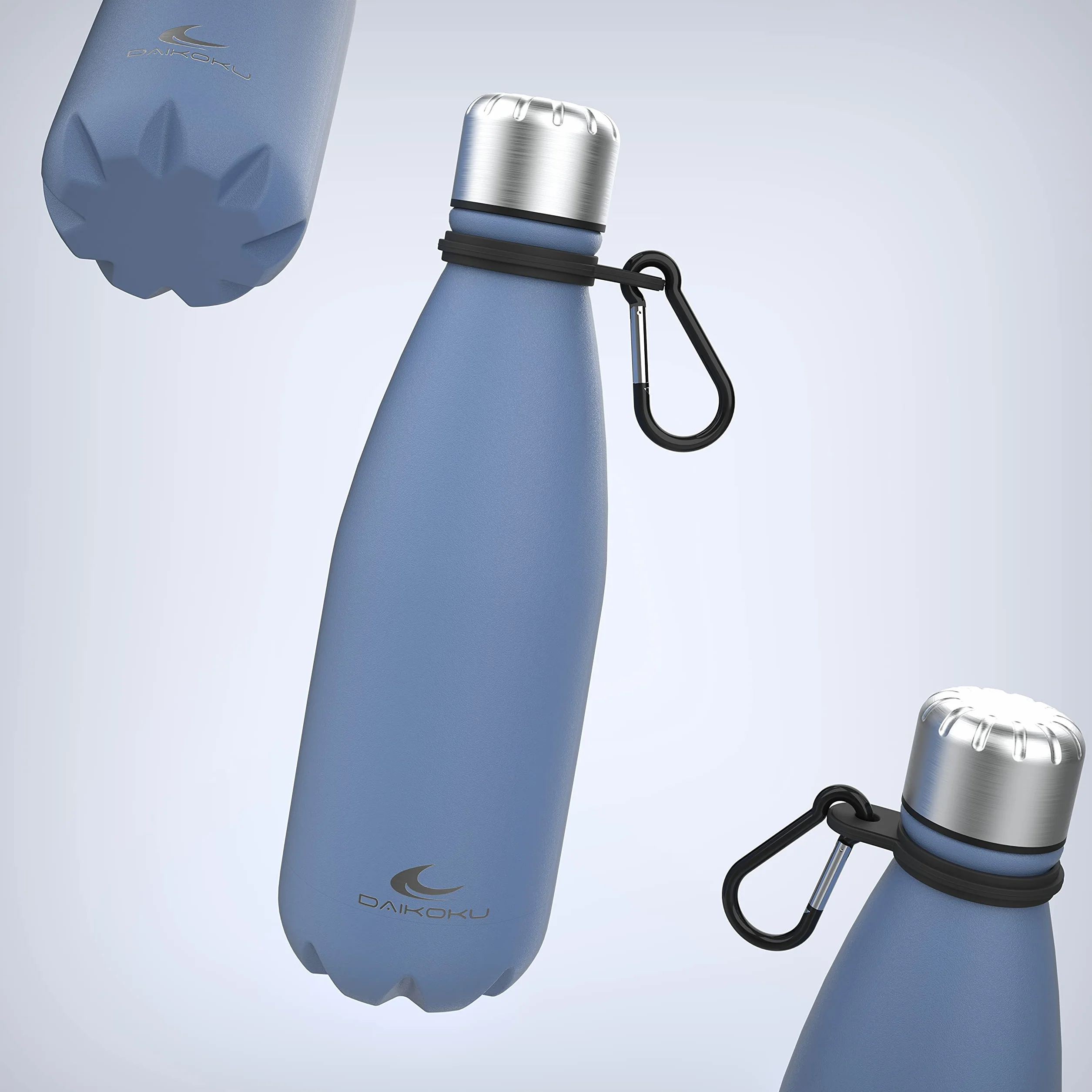 Daikoku - Bouteille Thermique en Acier Inoxydable 350 ML | Boissons Chaudes Pendant 12 Heures et Froides Pendant 24 Heures | Sûre et Saine | Idéale pour la Randonnée, Le Gymnase, Le Bureau | Bleu