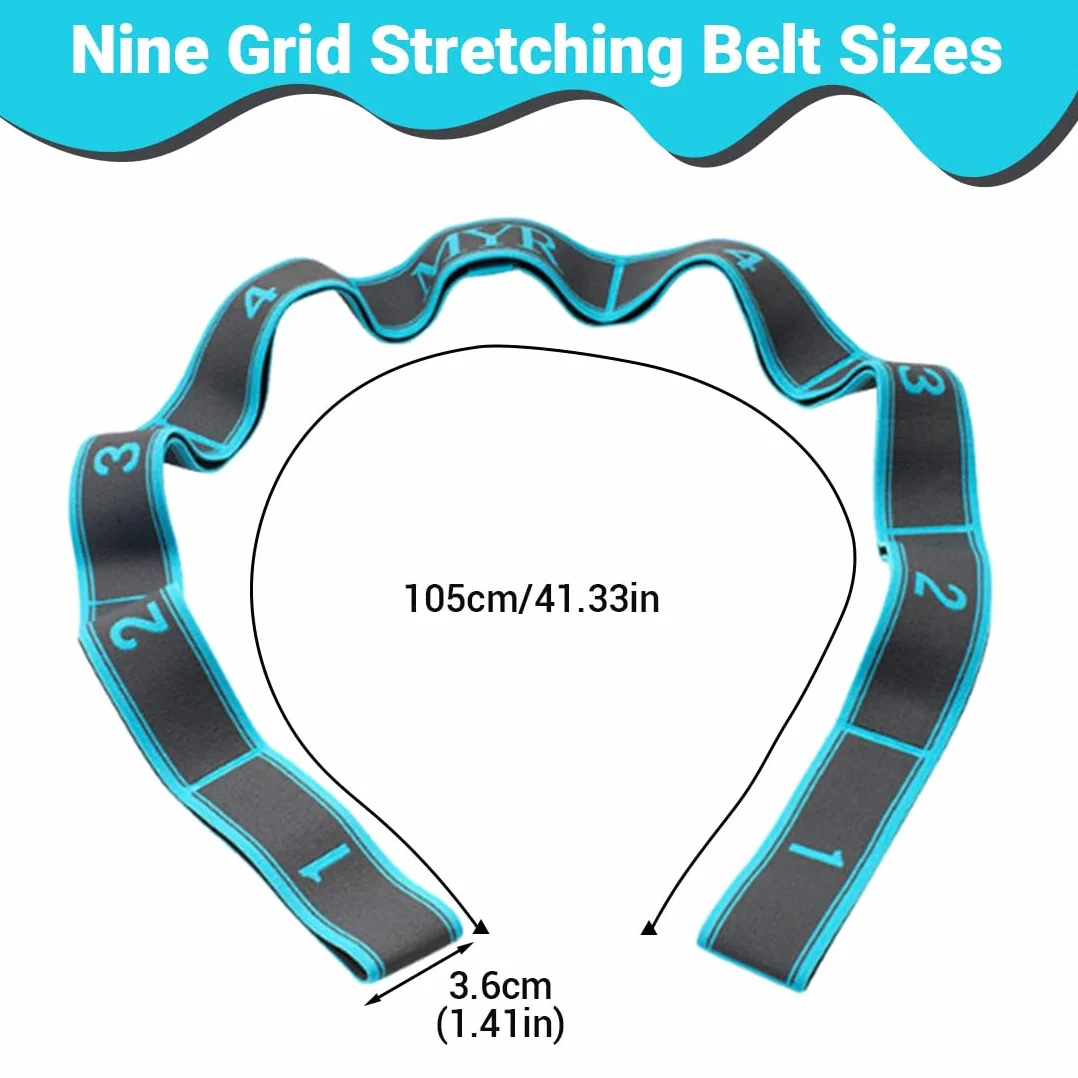 Sangle de Yoga, Étireur de Fascia de Yoga, Ceinture Élastique pour Yoga et Fitness, avec 9 Boucles, Bande Élastique de Résistance, Jambes Ceinture D'étirement des Ligaments, pour Entraînement, Pilates