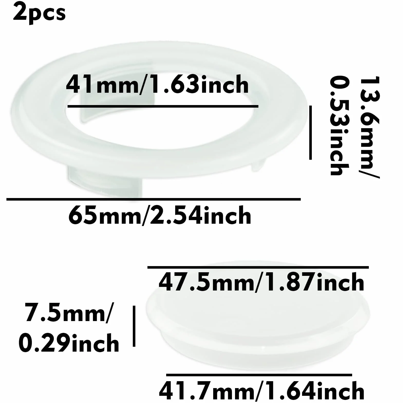 Lot de 3 anneaux parasol plastique diamètre intérieur 42 mm pour extérieur terrasse