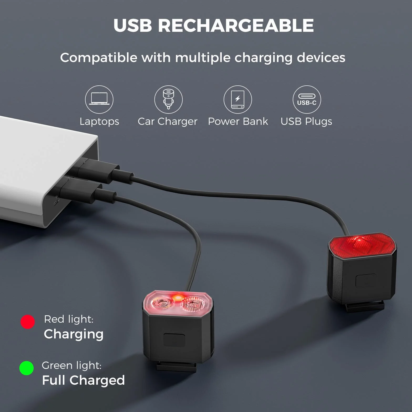 Blendura Lampe Velo LED Lumiere Velo Avant et Arriere Rechargeable par USB Éclairage Lampe Velo Étanche Lumière Vélo Convient à la Plupart des vélos
