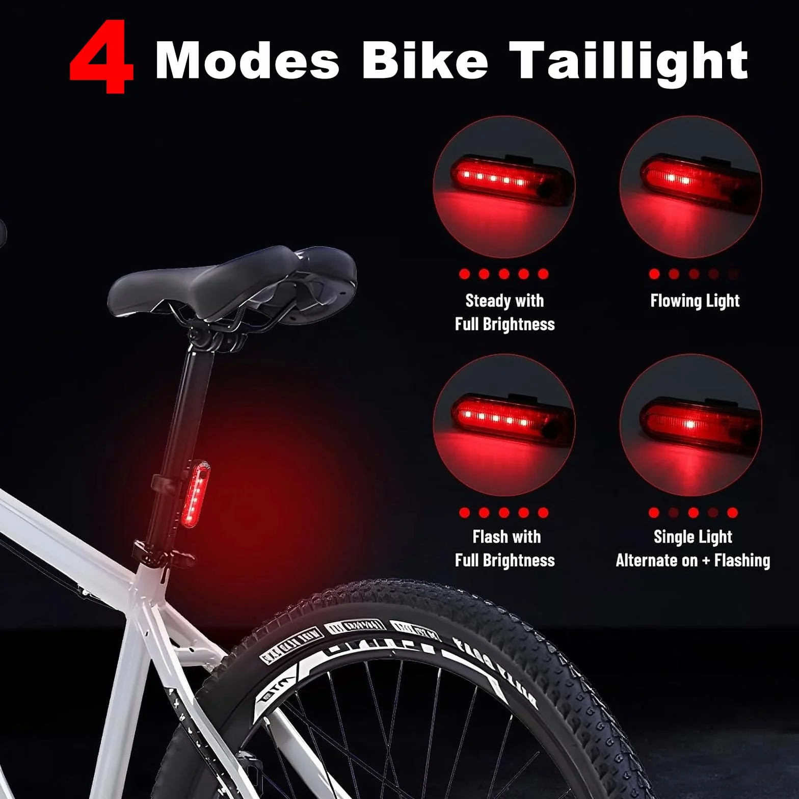 Lampe Velo LED Puissantes Super 2000 Lumens 1500mAh Autonomie Très Longue 5+4 Modes de Luminosité Eclairage Velo Rechargeable USB Étanche IP65 Kit Vélo Avant et Arrière pour Cyclysme VTT