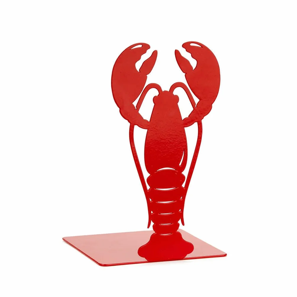 Balvi Serre-Livres Lobster Rouge Design Original Métal en Forme de Homard