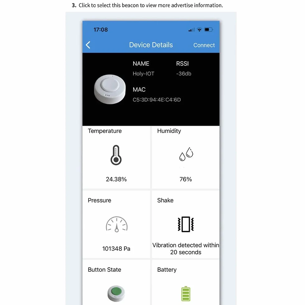 ISTOVO Balise avec Capteur AccéLéRomèTre BLE 5.0 Faible Consommation D'éNergie Balise Ibeacon éTanche