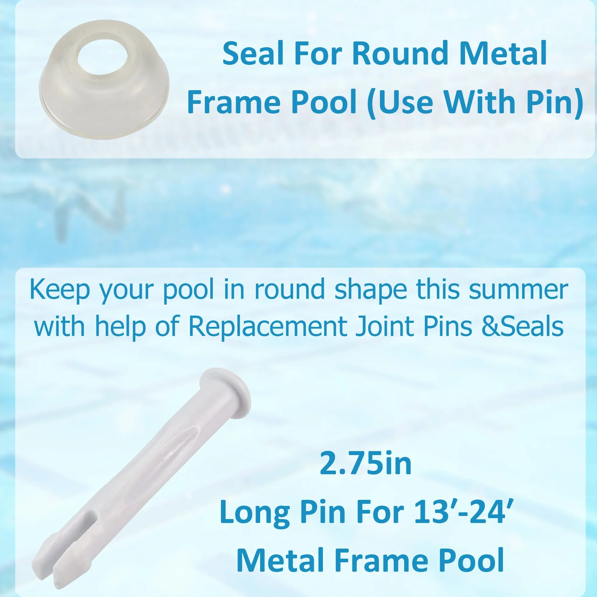 Lot de 36 goupilles et joint d'étanchéité 7 cm pour piscines rondes Intex 4-7 m
