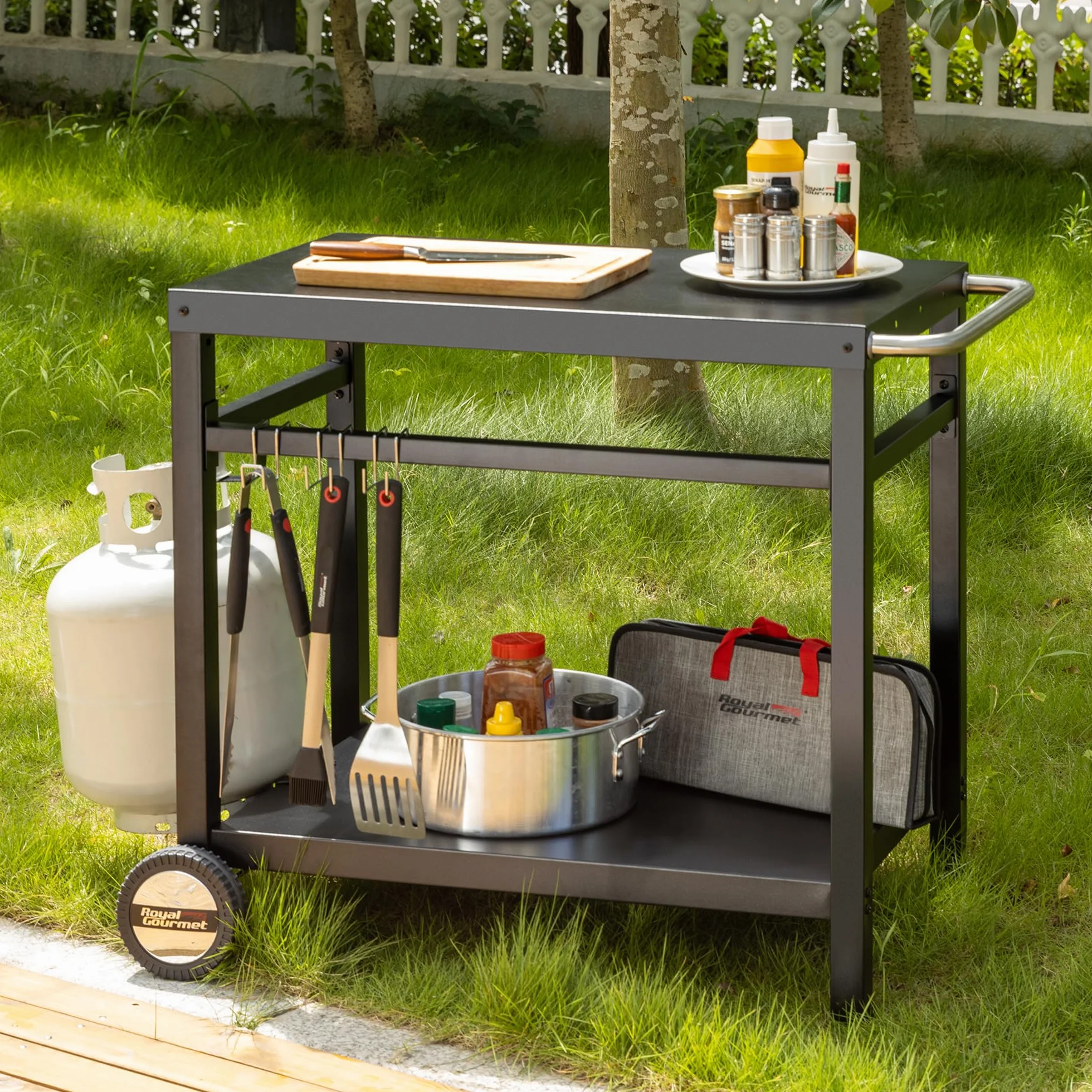 Royal Gourmet Plancha Extérieure Chariot Barbecue Métal 100,5 x 59 x 81 cm Noir