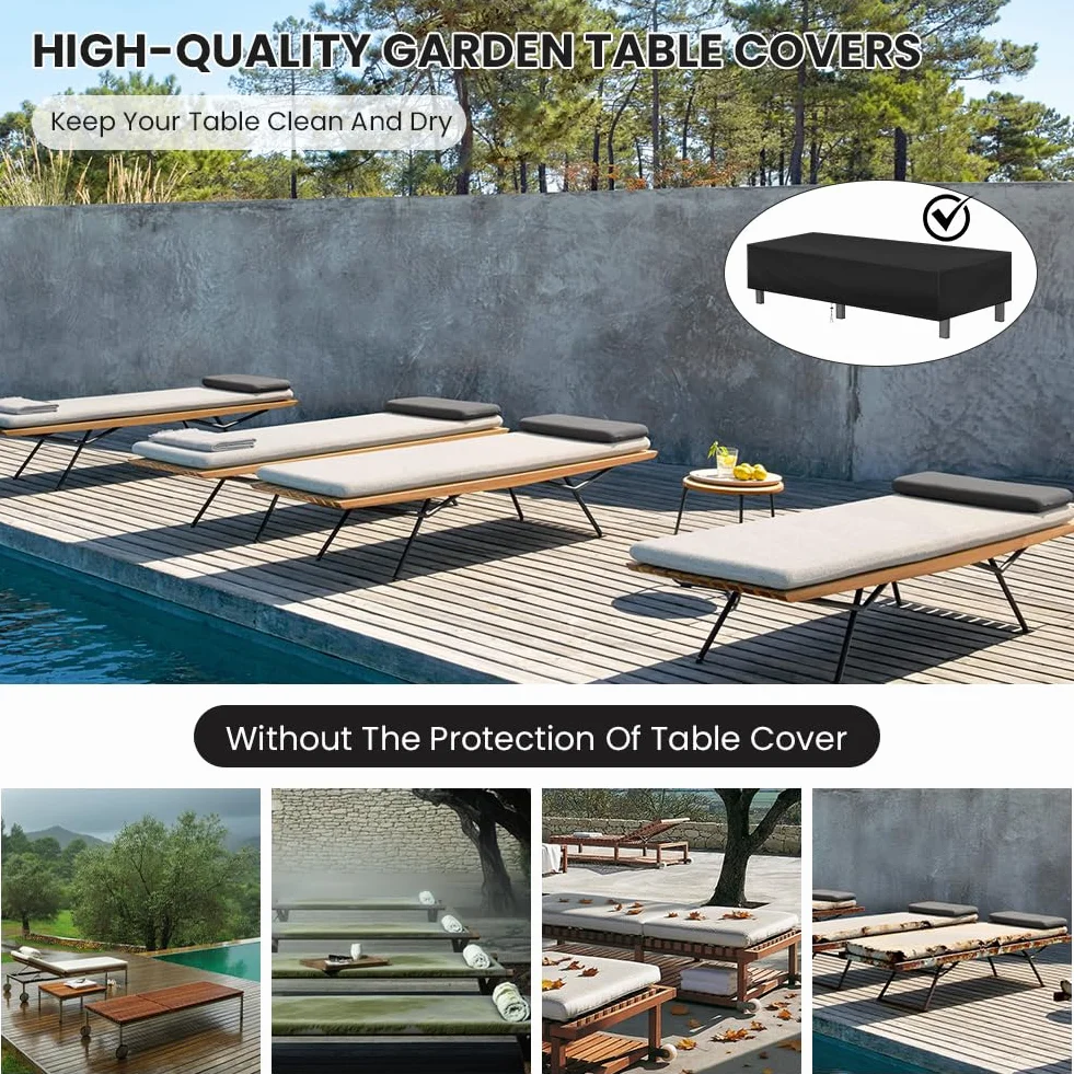 AOOWU Housses de Protection pour Chaise Longue Oxford 210D, 200x70x30cm, Imperméable