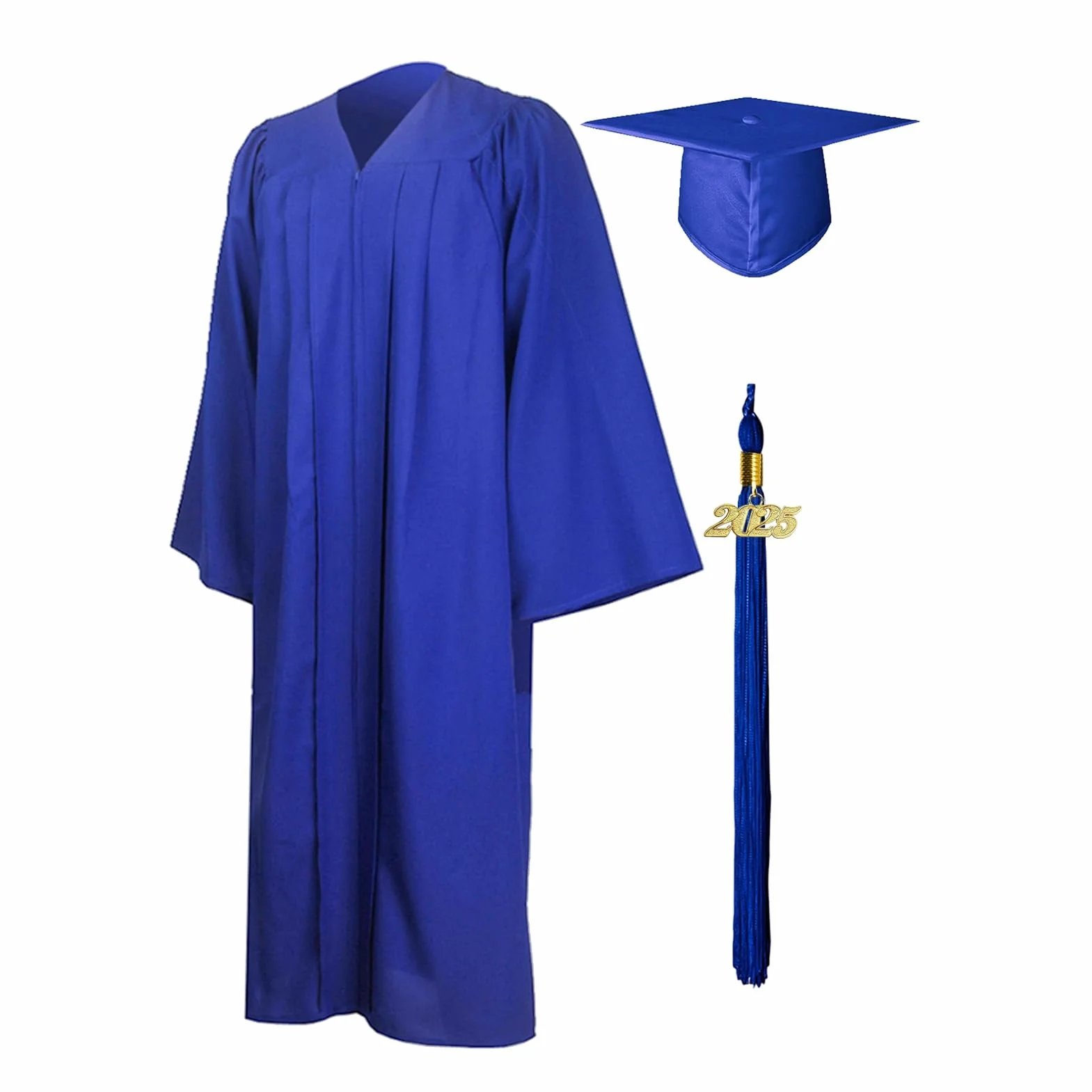 Graduation Blow Cap Ensemble Bachelor Uniforme avec chapeau V Neck Longueur Longueur à manches longues robe académique pour les étudiants en arts libéraux