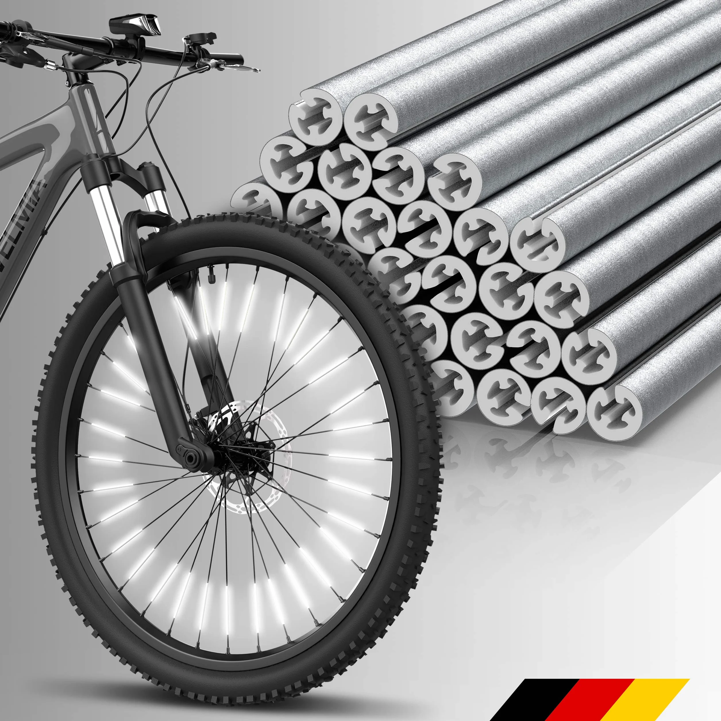 VELMIA Réflecteurs de Rayons [36 pièces] - 360° Visibilité et Montage Facile – Catadioptres pour vélos composés de matière réfléchissante