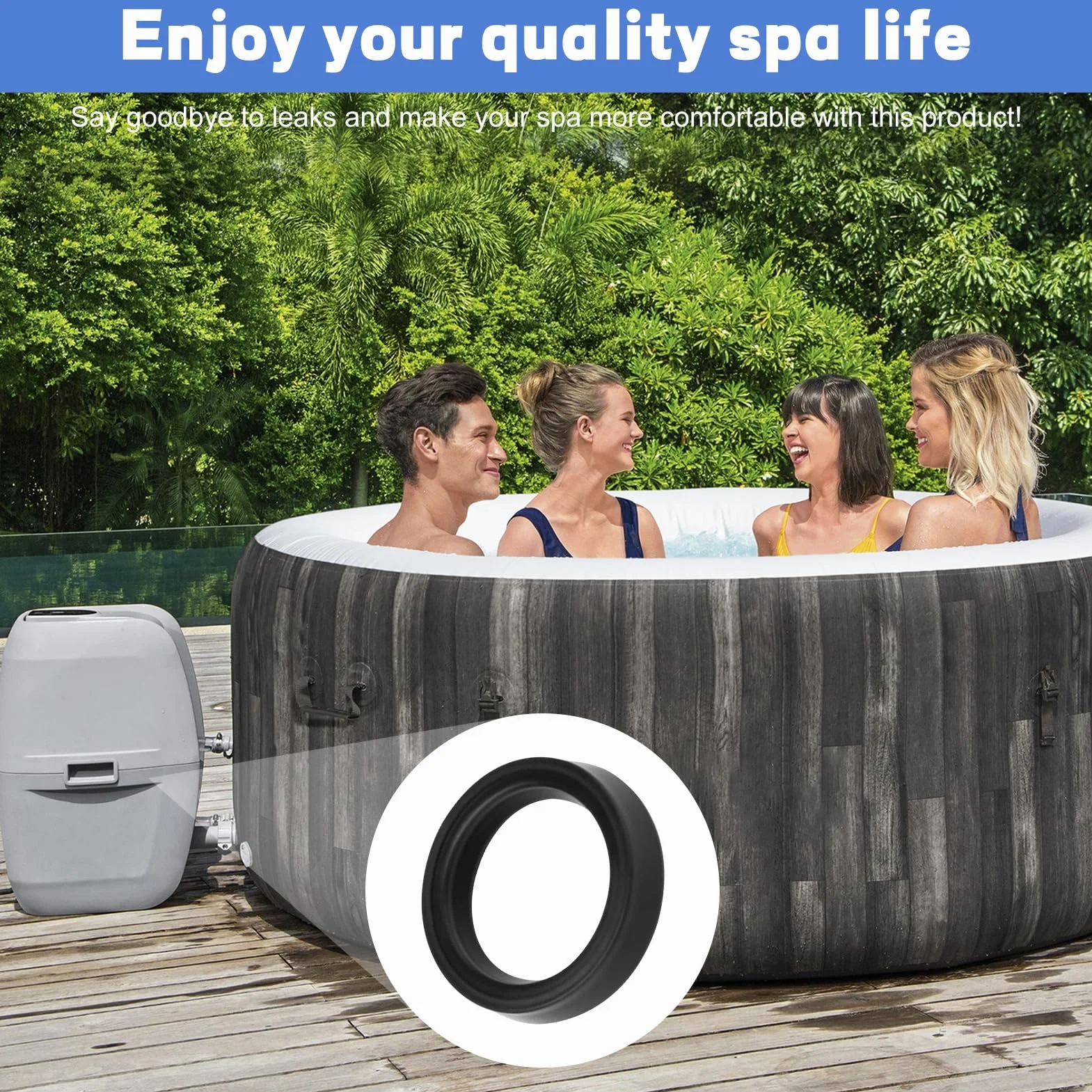Joint de connecteur de spa de remplacement 11699 pour Intex Pure Spa, silicone, entrée et sortie, lot de 2
