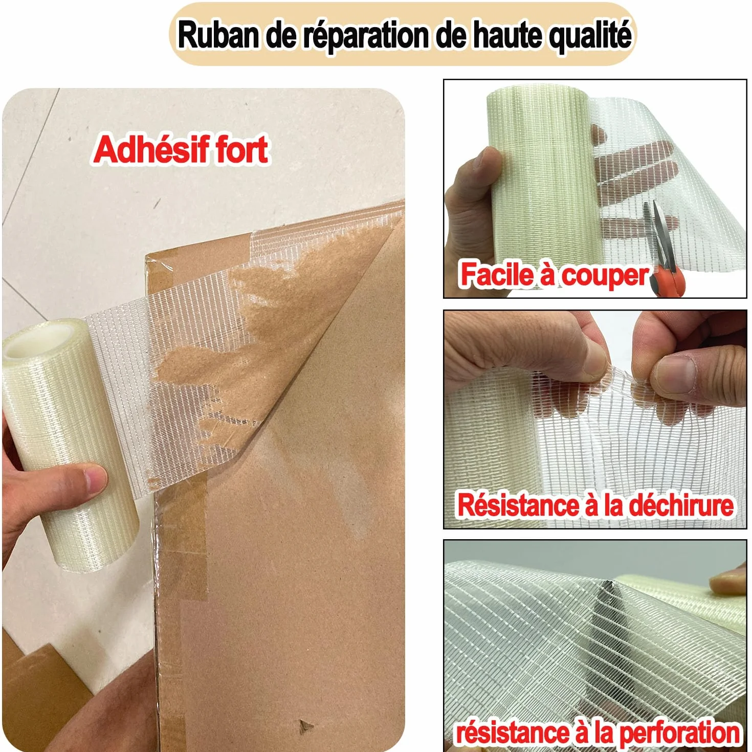 Ruban de réparation d'auvent de camping-car de 12cm×12m, tente, couverture de bateau, ruban de réparation de toile, ruban de réparation étanche