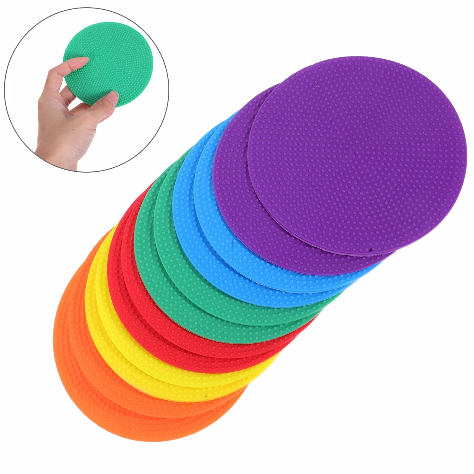 Lot de 12 Disques de Marquage Colorés en Plastique pour Football et Agilité