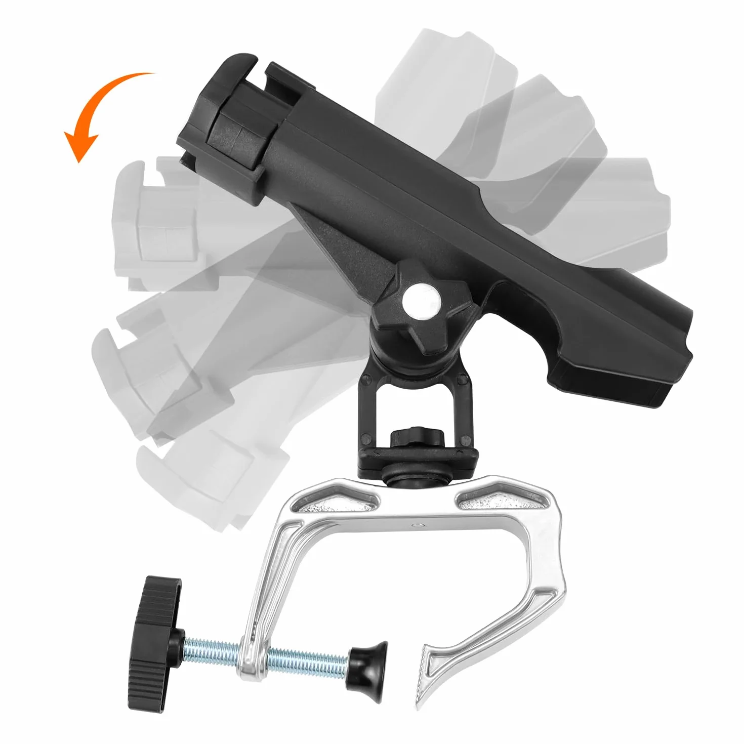 QWORK Porte-Cannes à pêche pour Bateaux Kayaks, réglables 360 degrés, Facile à Monter