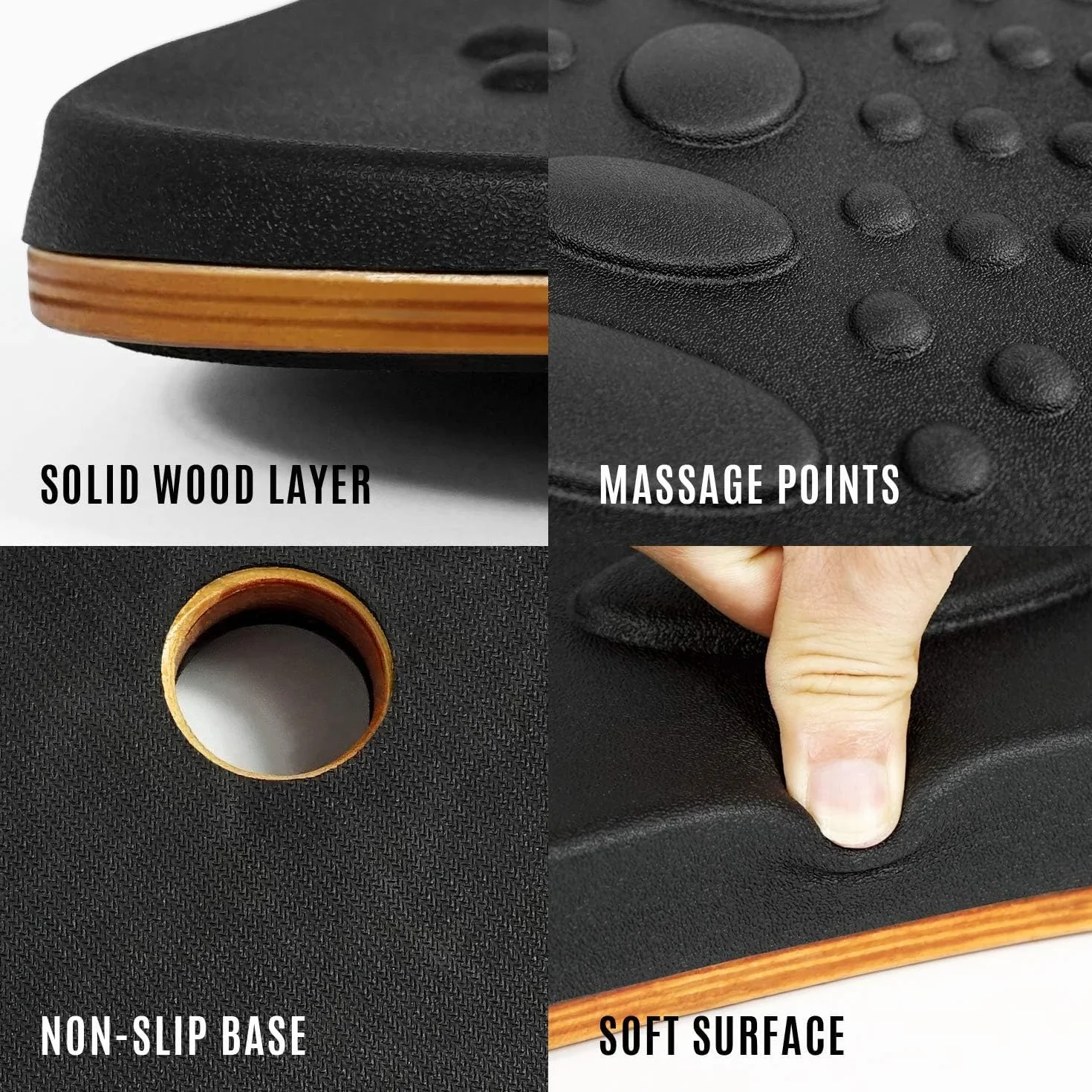 Yes4All Wobble Balance Board for Standing Desk/Anti-Fatigue Office Foam Pad - Standing Desk Mats, Rocker Board, Office Accessories, Wobble Board With Massage Ball