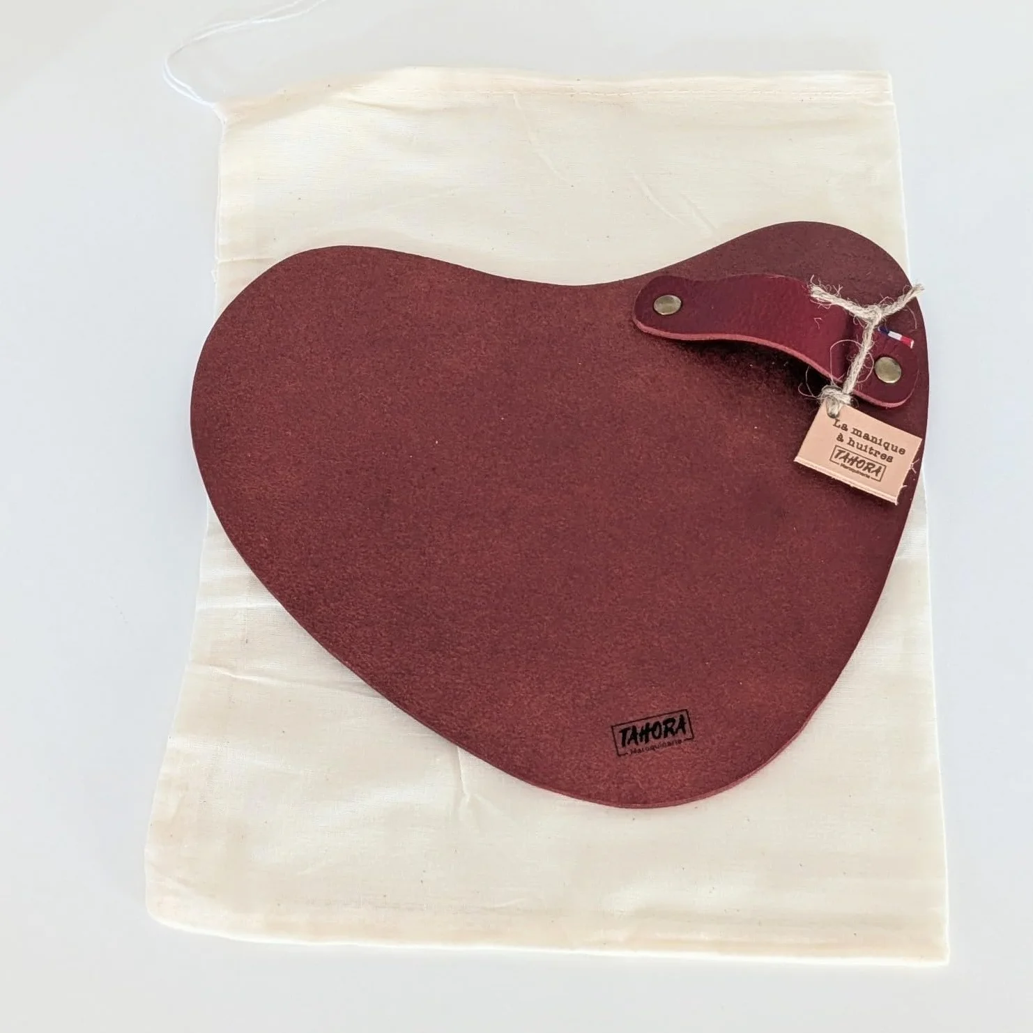 Gant à huître en Cuir véritable Fait Main France – Protège Main Artisanal Cadeau fête des pères