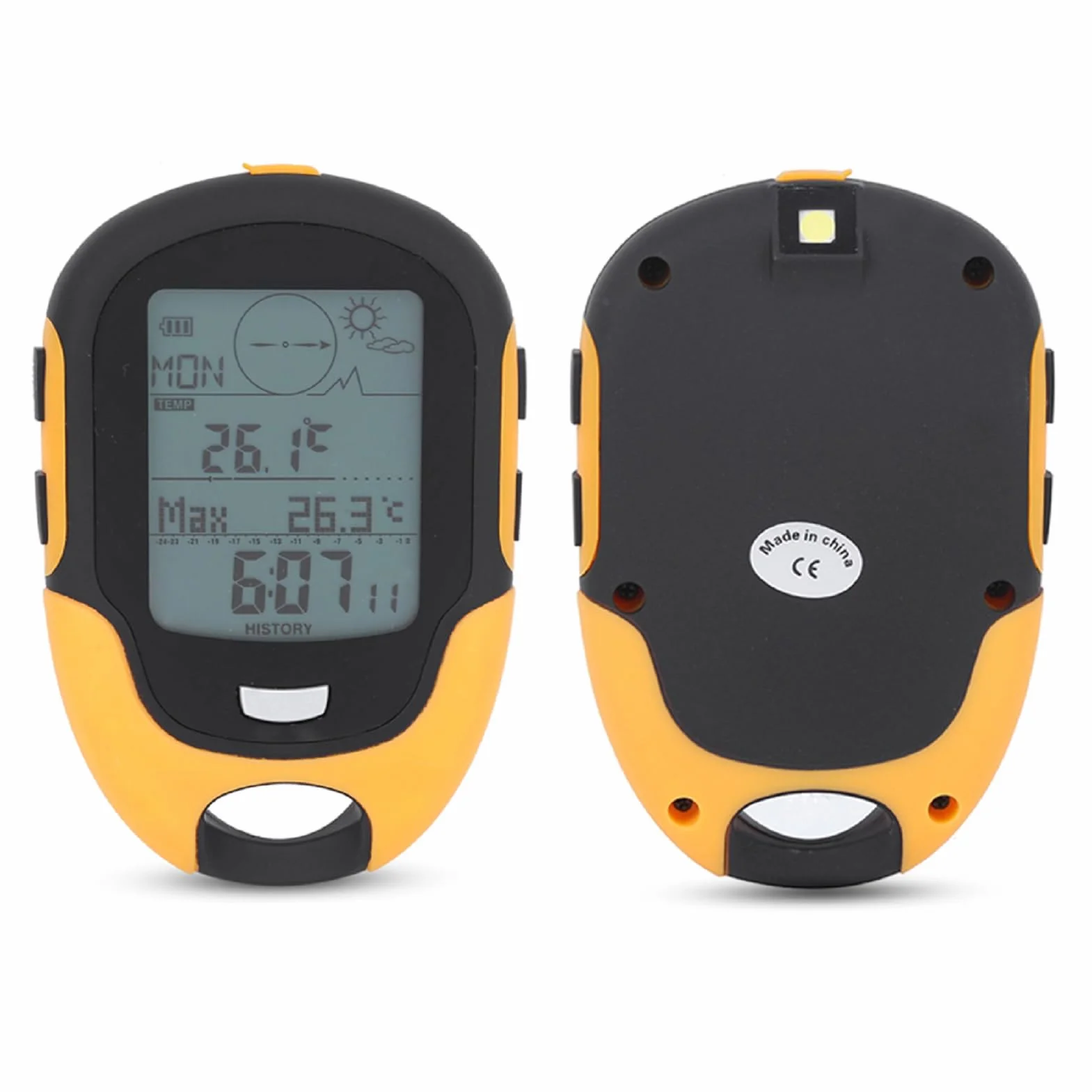 Altimètre De Voiture Multifonctionnel Extérieur FR500 Baromètre Thermomètre Hygromètre Boussole Altimètre Numérique avec Plusieurs Fonctions Altimètre De Randonnée Portable Boussole Enfant