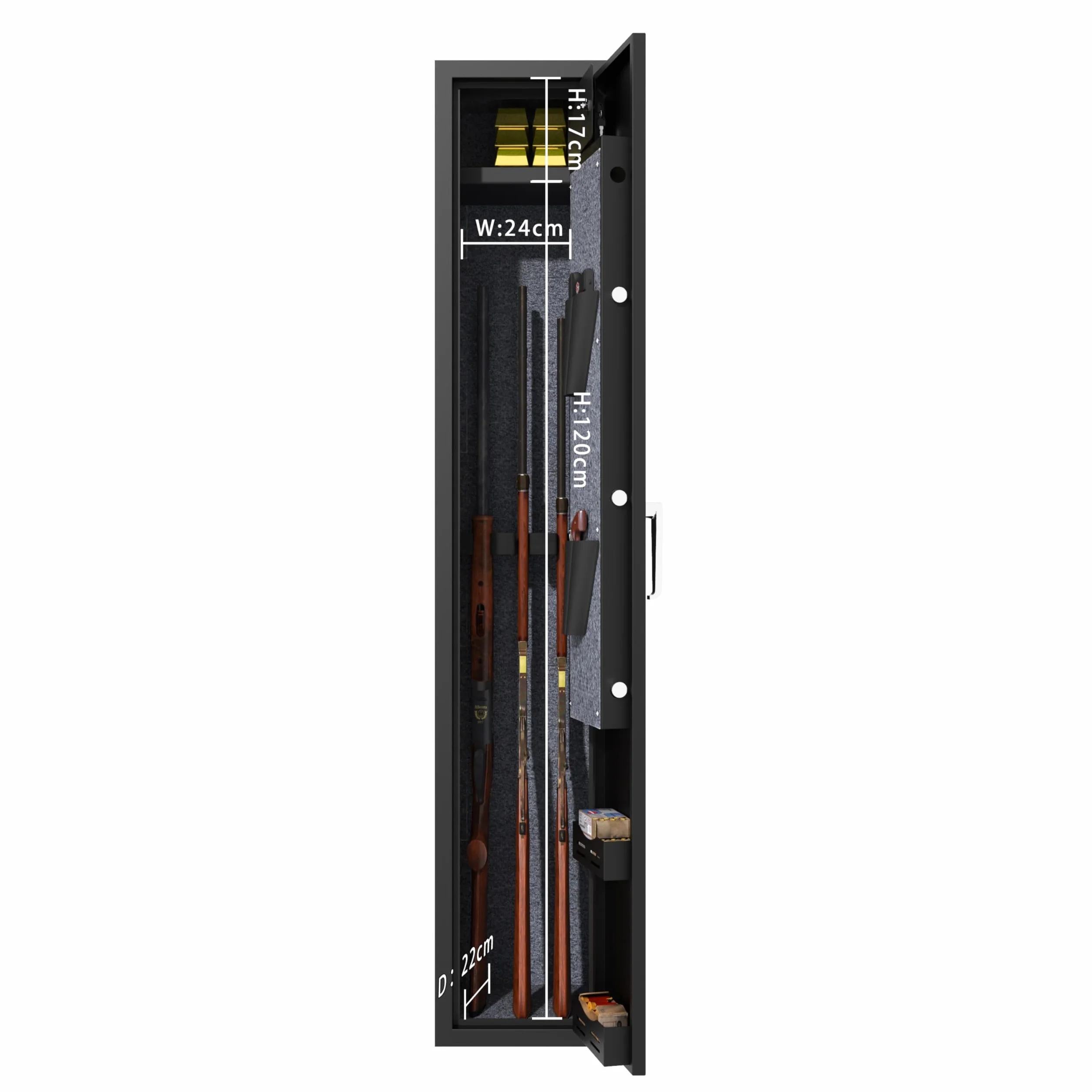 Armoire pour fusils et pistolets - Accès rapide - Convient pour le rangement sûr des armes longues et des tirs