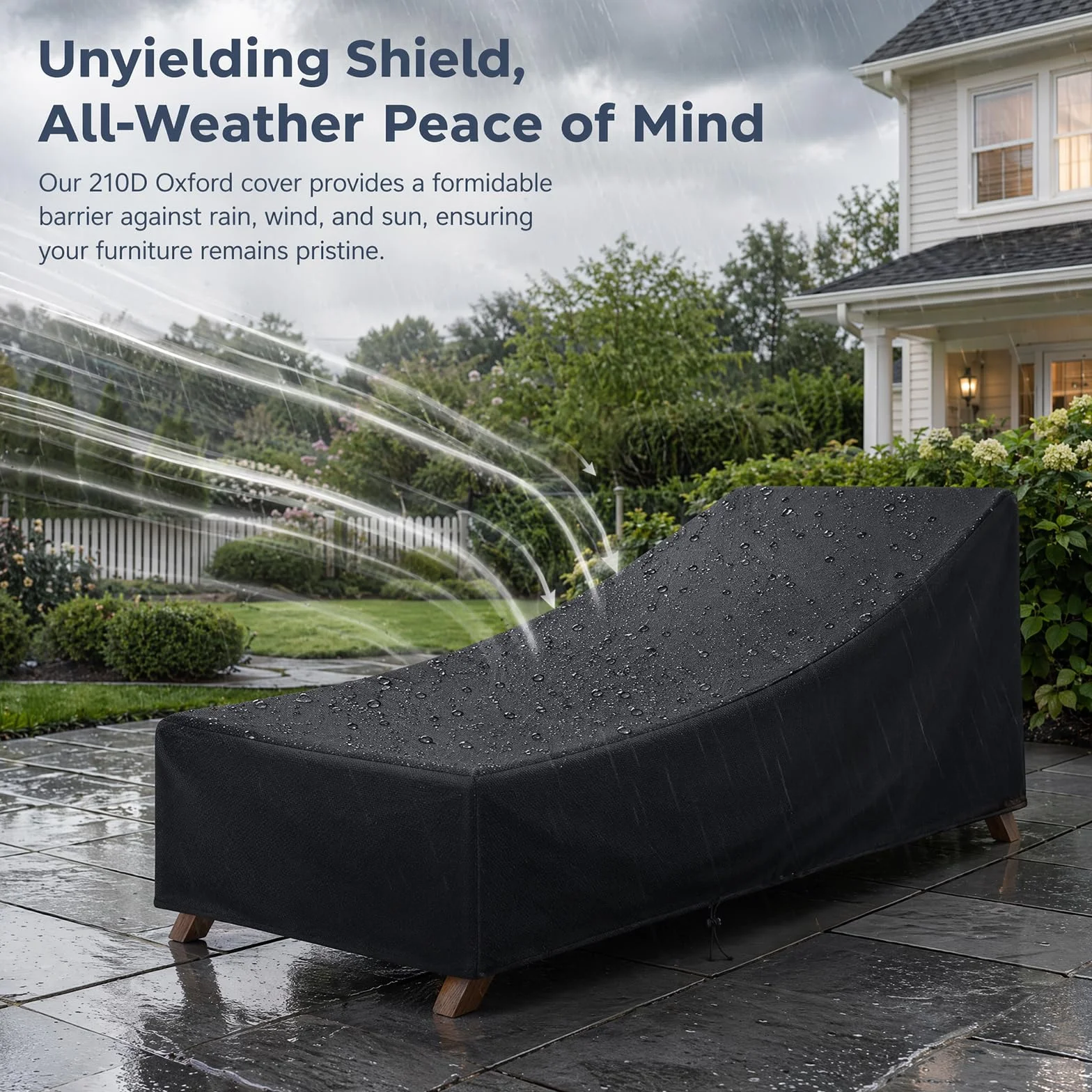 Housse Transat Imperméable Oxford 210D Protection UV 200x70x75 cm
