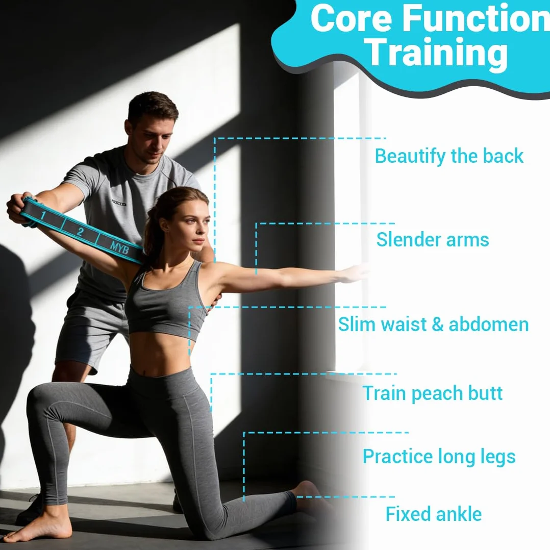 Sangle de Yoga, Étireur de Fascia de Yoga, Ceinture Élastique pour Yoga et Fitness, avec 9 Boucles, Bande Élastique de Résistance, Jambes Ceinture D'étirement des Ligaments, pour Entraînement, Pilates