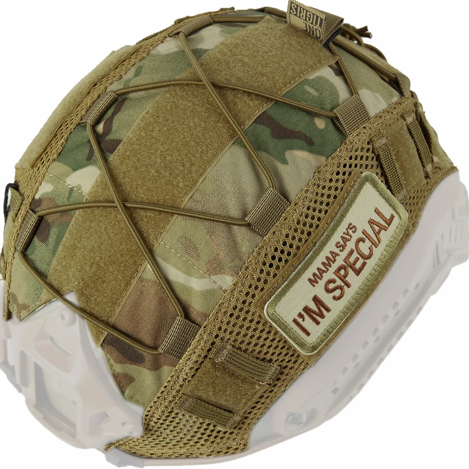 OneTigris Couvre‑Casque Tactique avec Patch Offert, Housse Camouflage pour Casque Ops‑Core PJ & OneTigris PJ T. M/L (sans Casque)