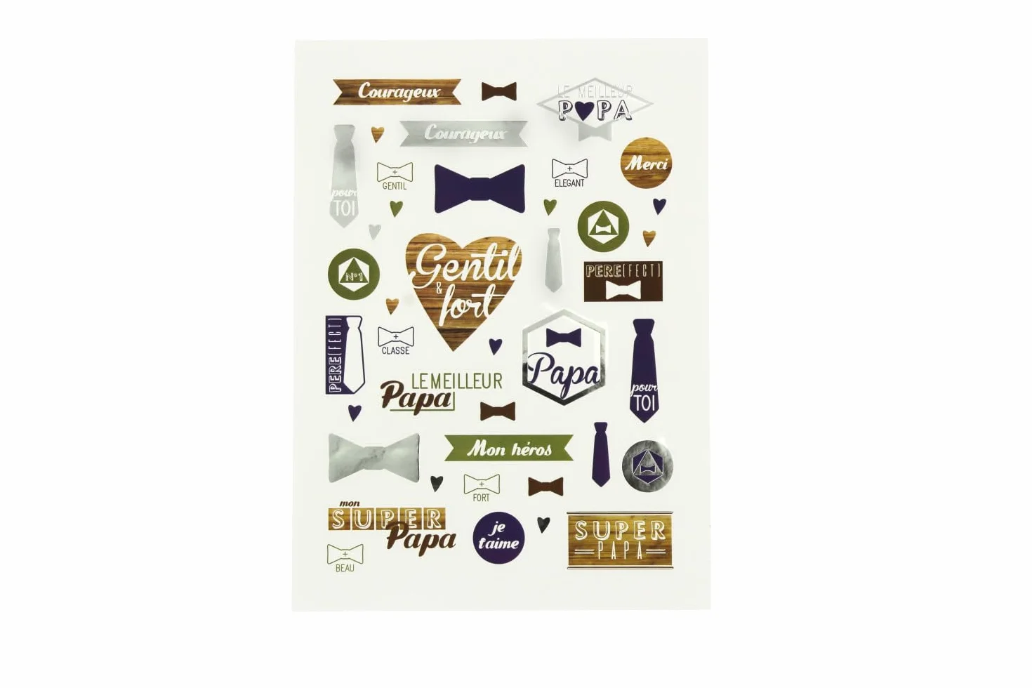 Sticker Super Papa 41 pièces foil