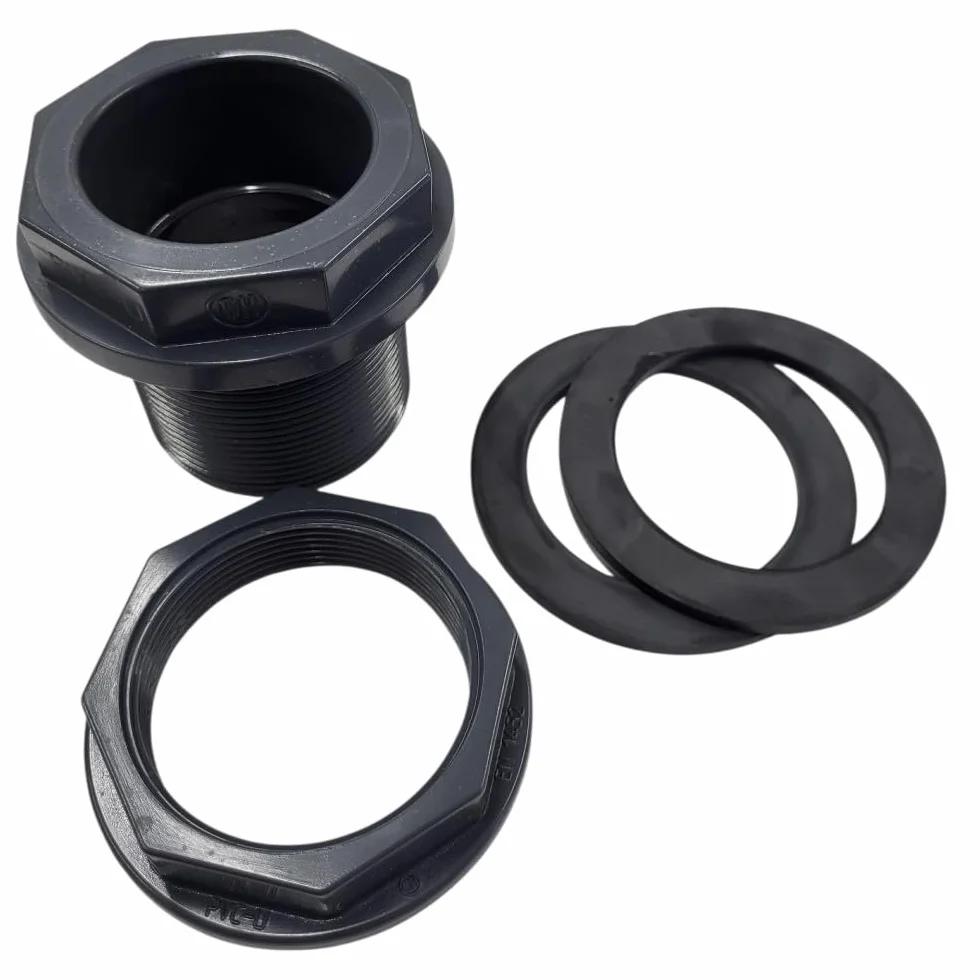 Traversée de paroi en PVC ø 50 mm 2 pouce pour tuyau aquaponie aquaculture