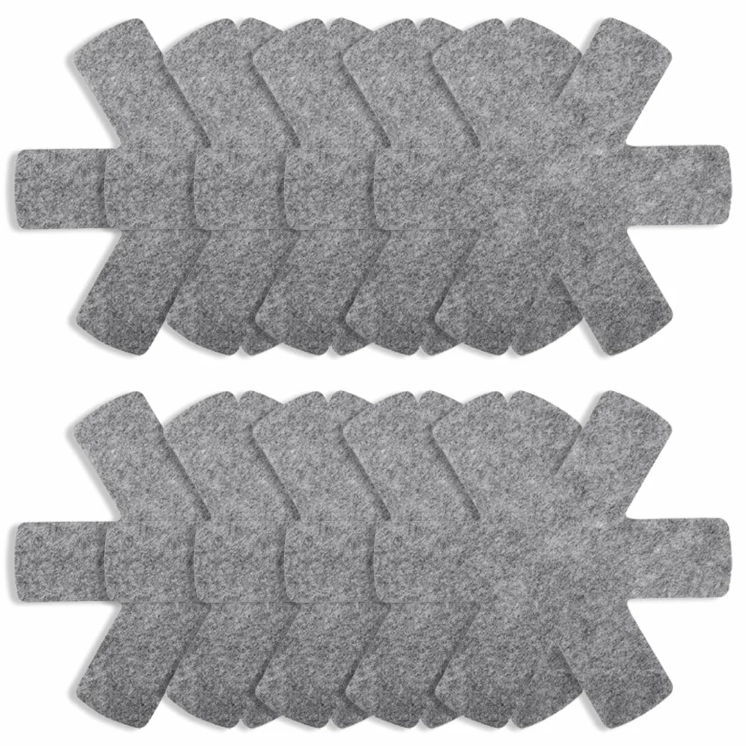 Protège Poêle 20cm en Feutre Lot de 10, Protection Casserole Anti-Rayures Tapis Épais Lavable
