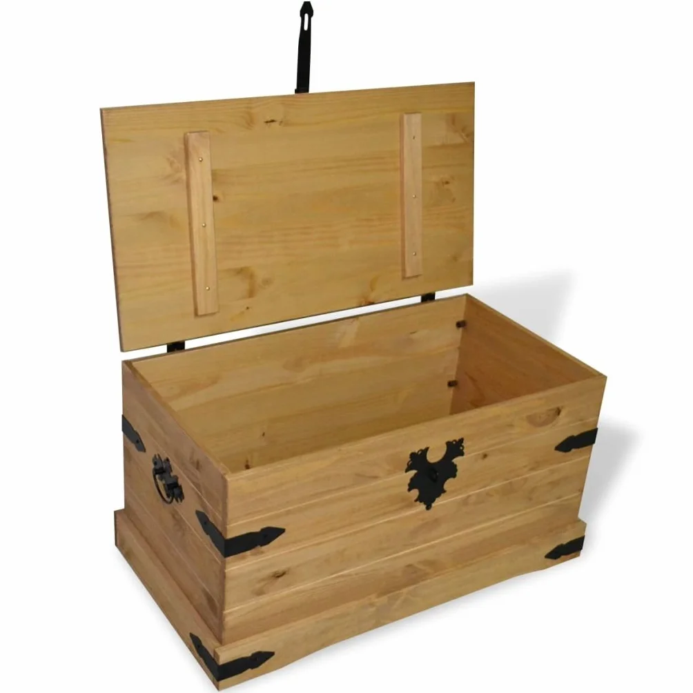 Festnight Boîte de Rangement Corona 91x49,5x47 cm Pin Mexicain