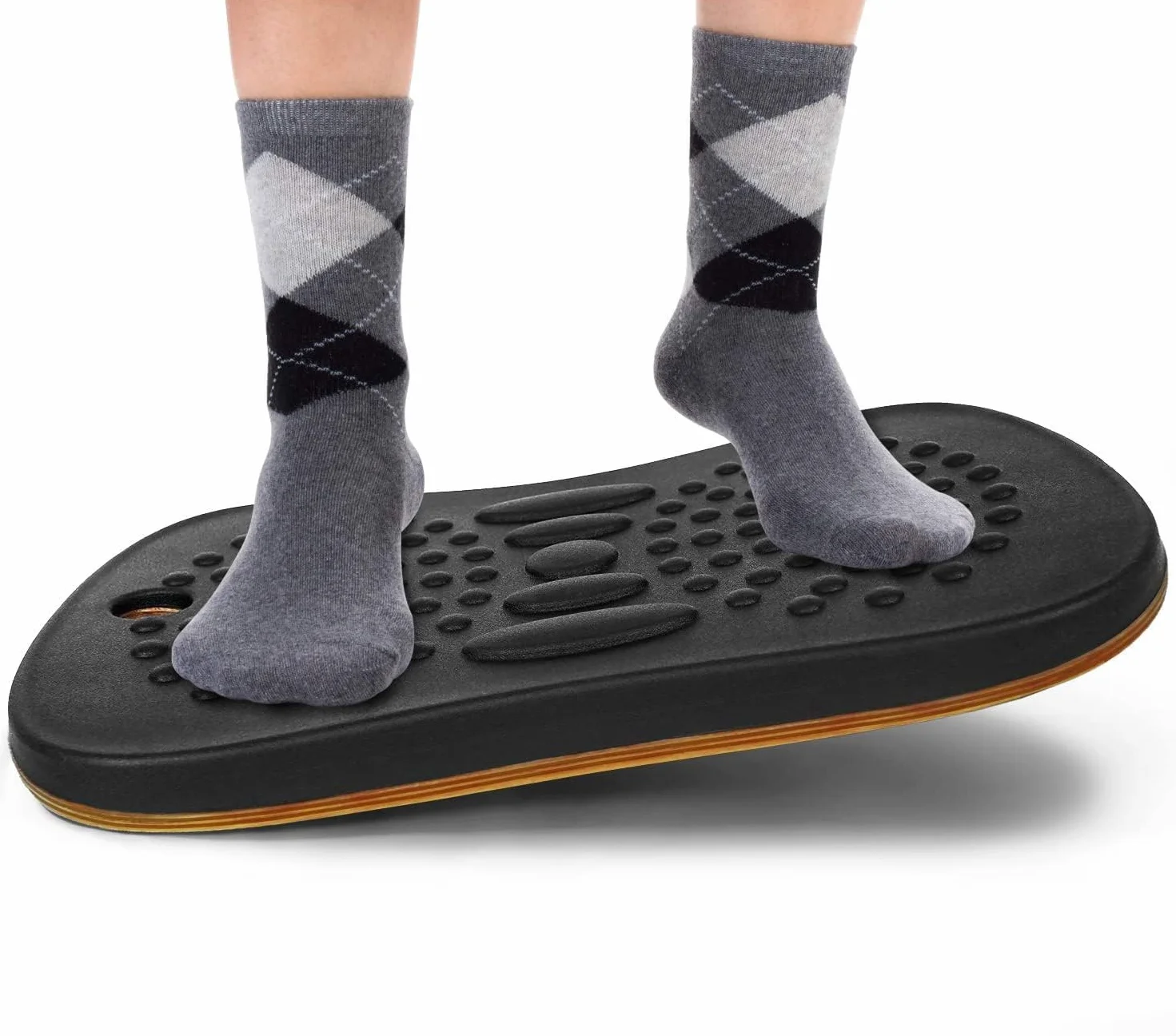 Yes4All Wobble Balance Board for Standing Desk/Anti-Fatigue Office Foam Pad - Standing Desk Mats, Rocker Board, Office Accessories, Wobble Board With Massage Ball