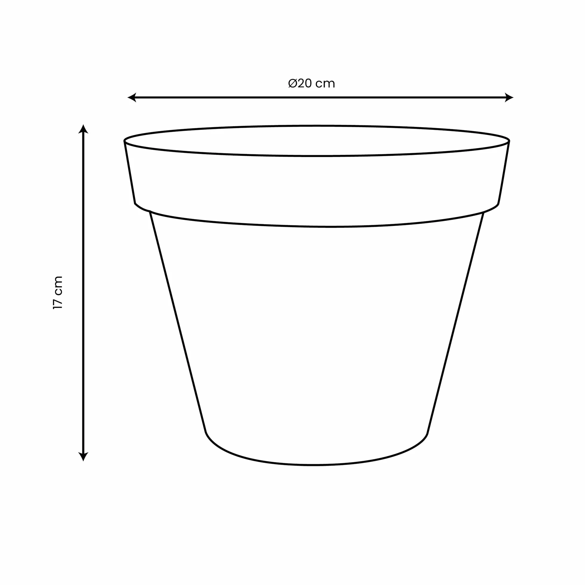Pot de Fleur Rond Toscane Ø 20 cm 3 L Plastique Recyclé Vert Laurier Intérieur & Extérieur