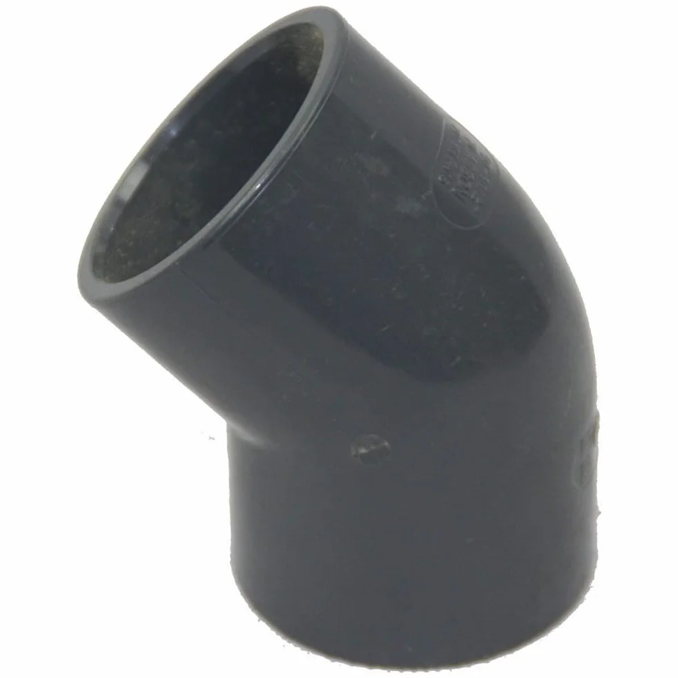Coude Simple en PVC à 45° 50 mm Femelle à Coller 5 sztuk