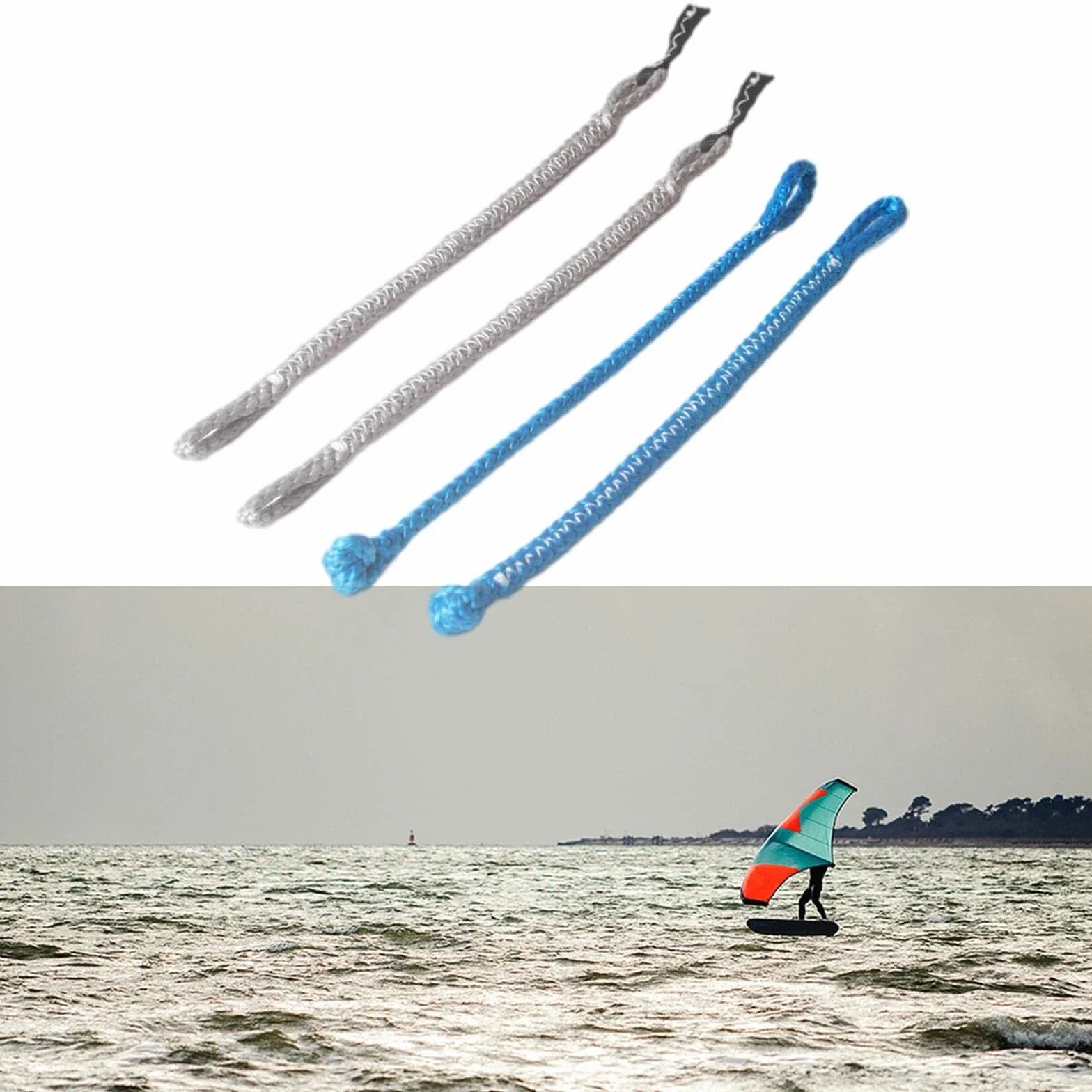 Queues de cochon universelles pour kitesurf 1000 kg Rouge Bleu