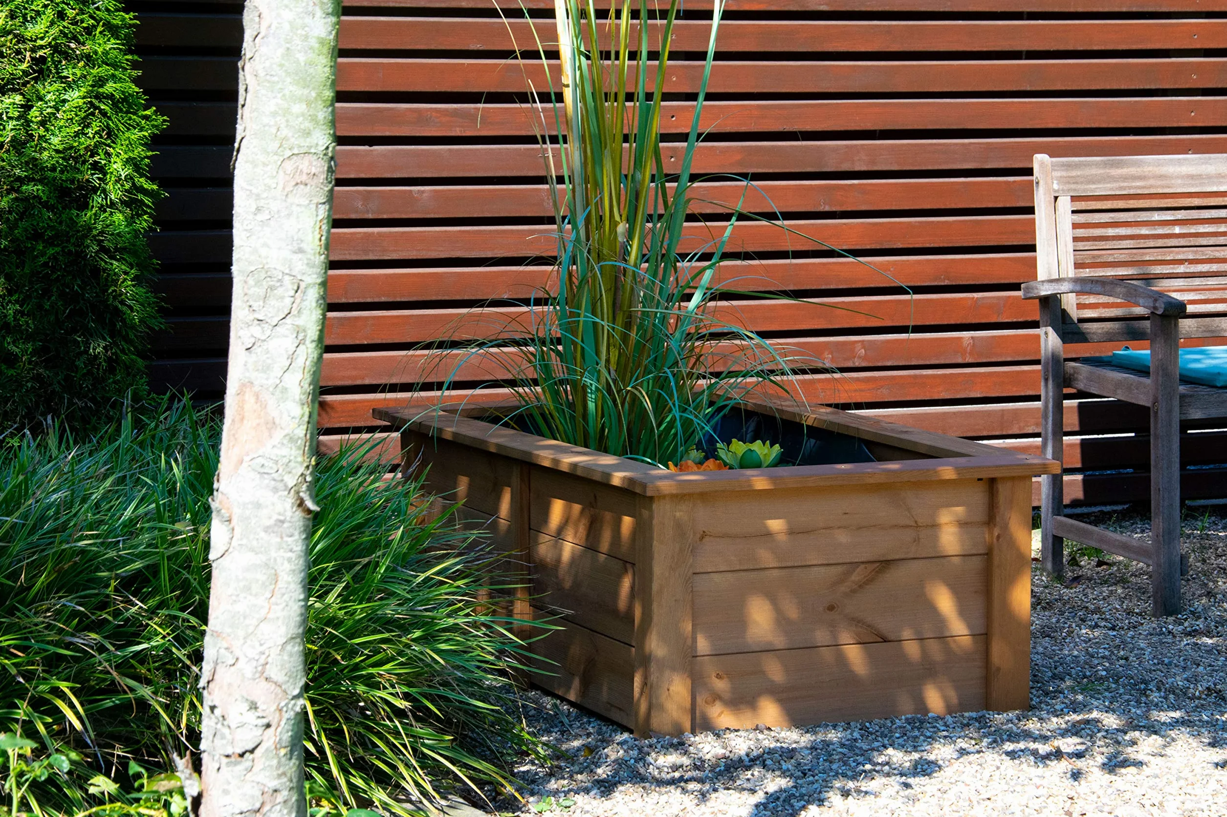 Dobar Étang de Jardin en Bois Robuste 120 x 72 x 42 cm avec Bâche de Protection