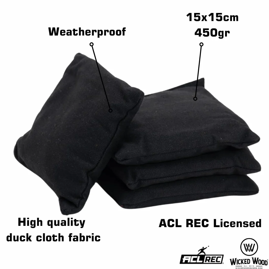 Cornhole Sacs 4 pièces Noir