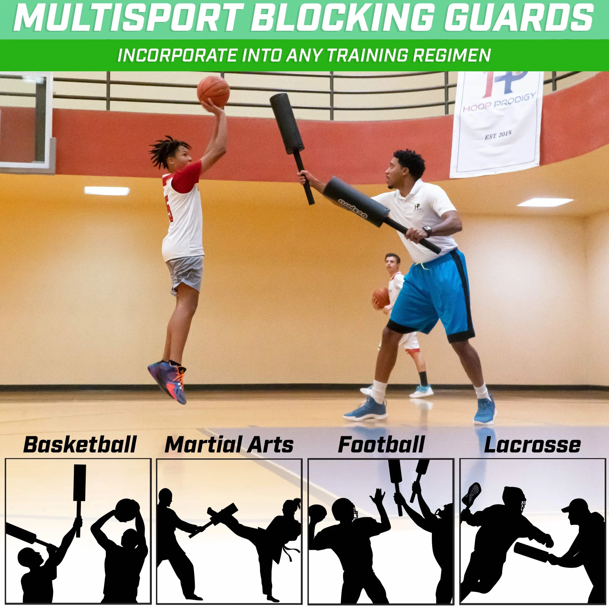 GoSports Lot de 2 Protections de Blocage Rembourrées pour Arts Martiaux et entraînement Sportif (Basket-Ball, Football, Crosse, MMA et Plus)