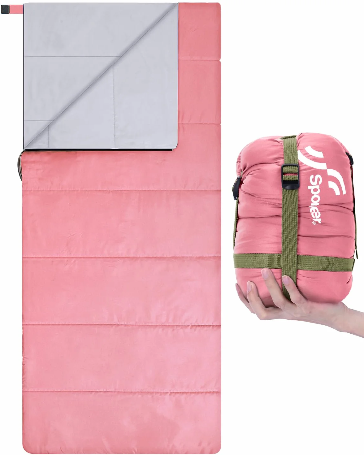 Sac de Couchage: Sportneer l'été Sac de Couchage Adulte 15℃~25℃ Compact Ultralight Enfant Adulte pour Camping Hiking Trekking Randonnée Extérieur